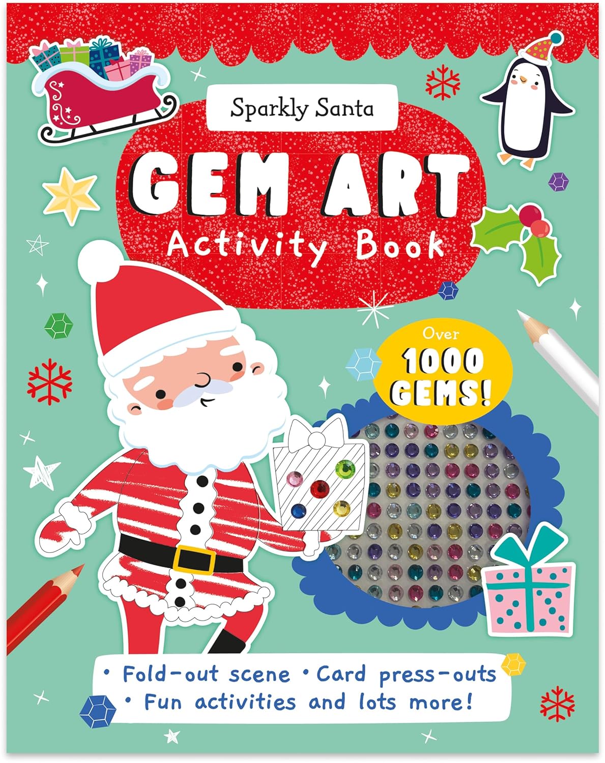 christmas gem sticker activity book - santa