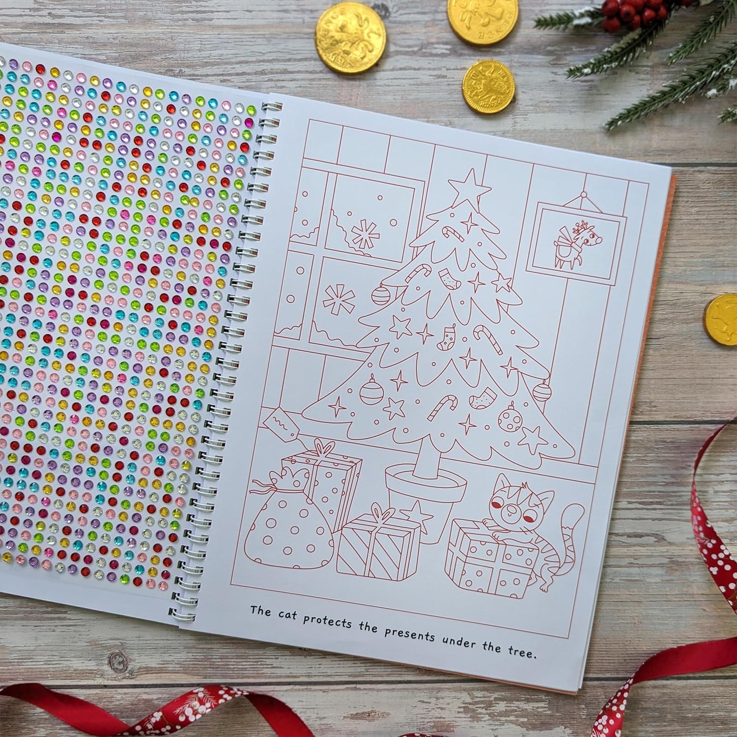 christmas gem sticker activity book - santa