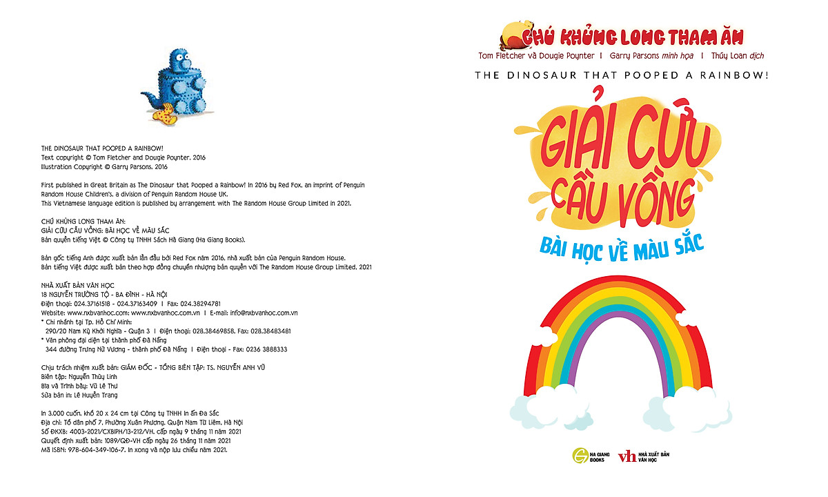 chú khủng long tham ăn: giải cứu cầu vồng – bài học về màu sắc (song ngữ)