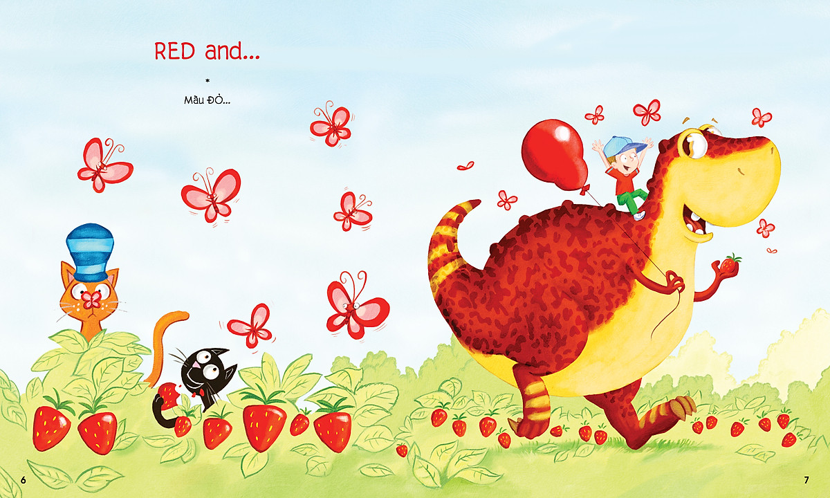 chú khủng long tham ăn: giải cứu cầu vồng – bài học về màu sắc (song ngữ)