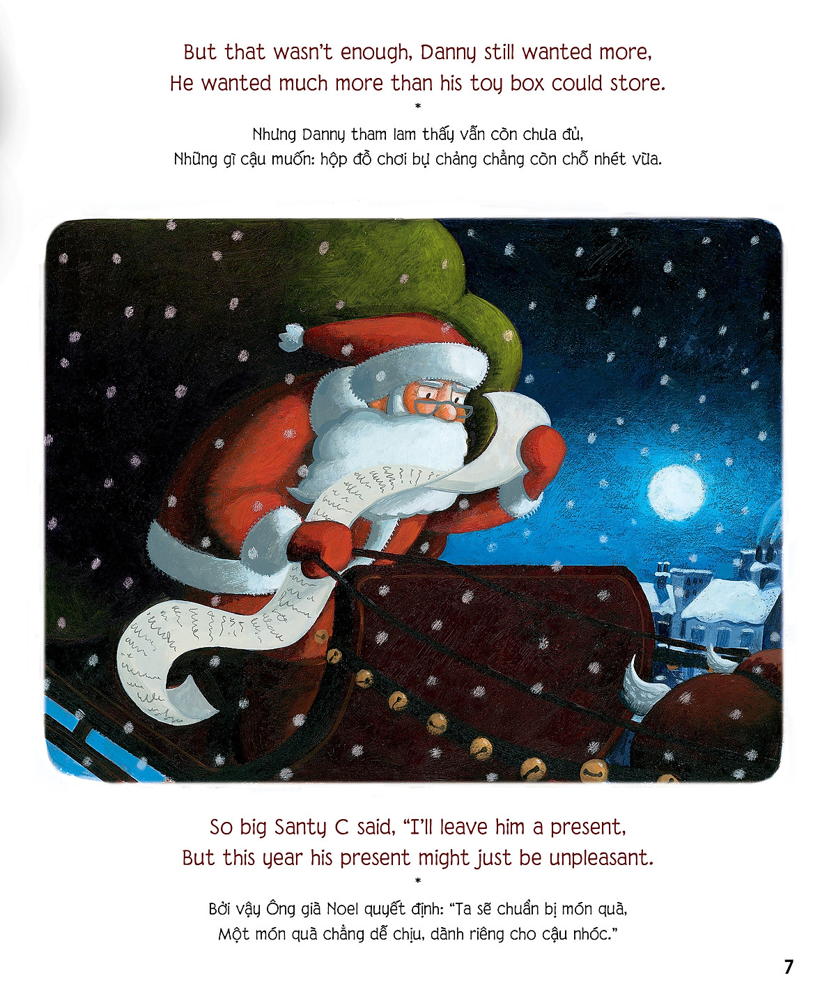 chú khủng long tham ăn: giải cứu giáng sinh – bài học về thói tham lam (song ngữ)