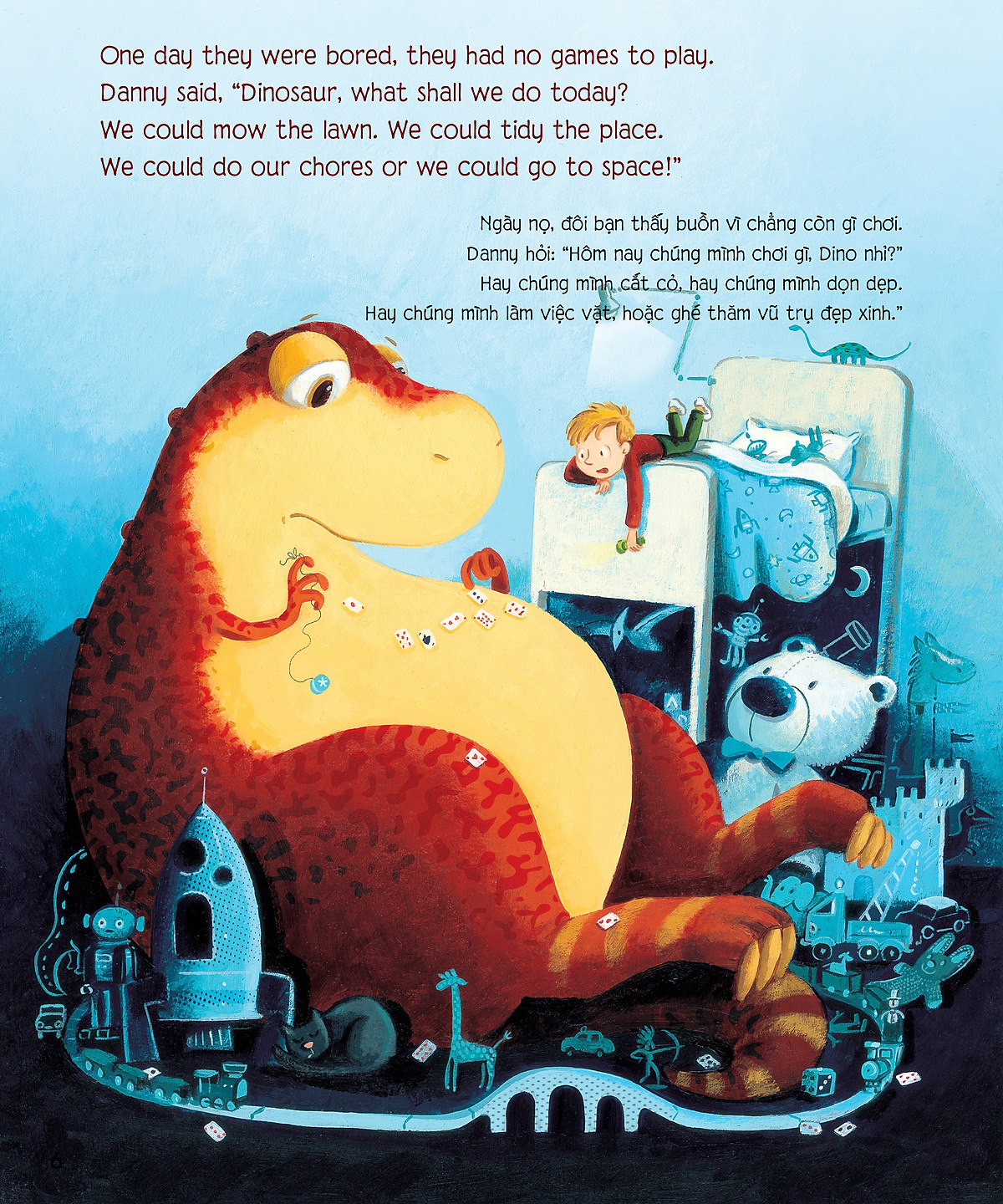 chú khủng long tham ăn: giải cứu hành tinh - bài học khám phá không gian (song ngữ)