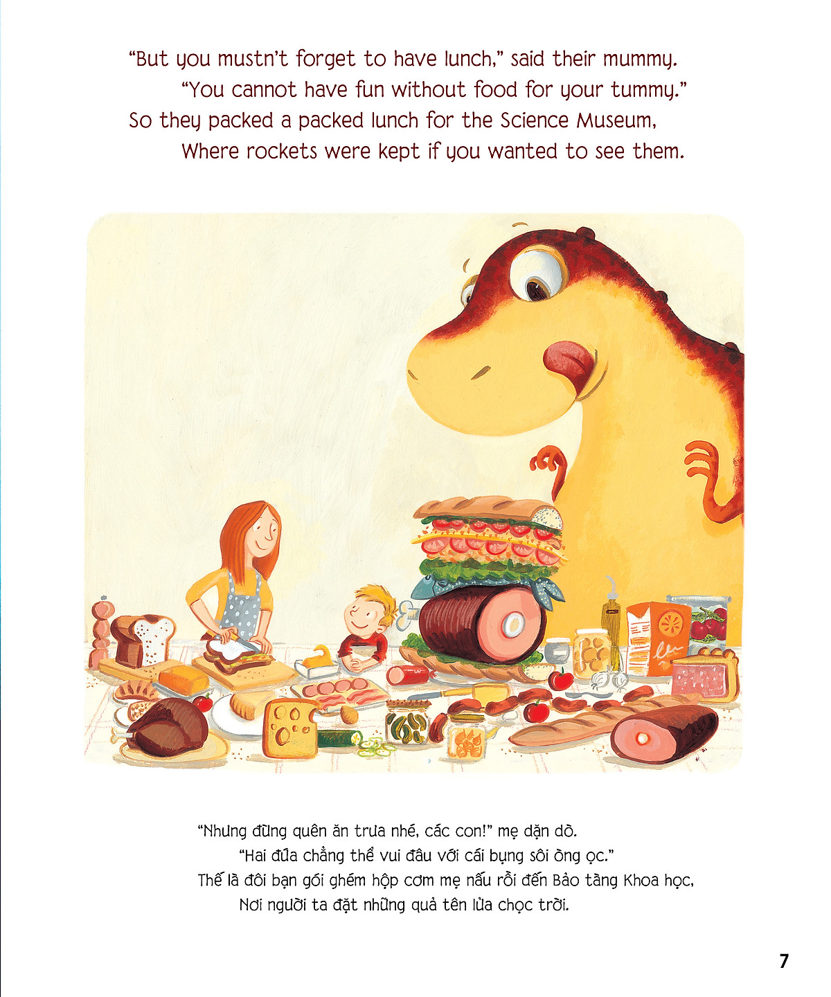 chú khủng long tham ăn: giải cứu hành tinh - bài học khám phá không gian (song ngữ)