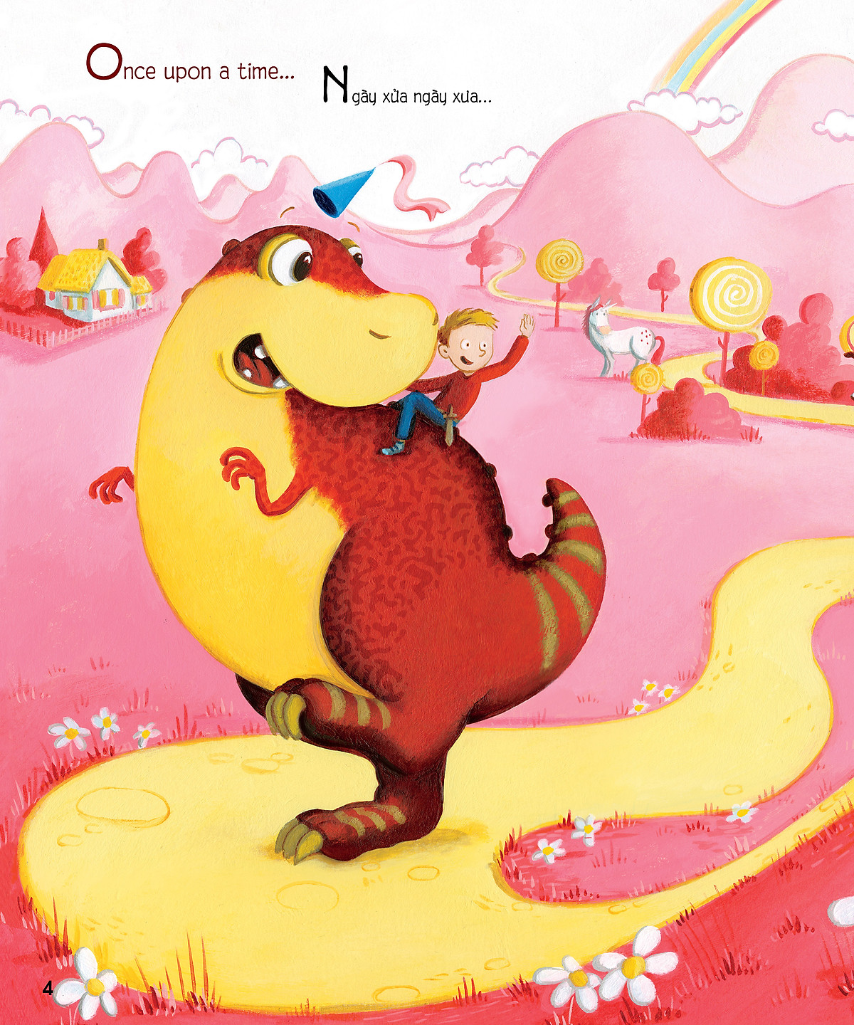 chú khủng long tham ăn: giải cứu nàng công chúa – bài học về lòng dũng cảm (song ngữ)