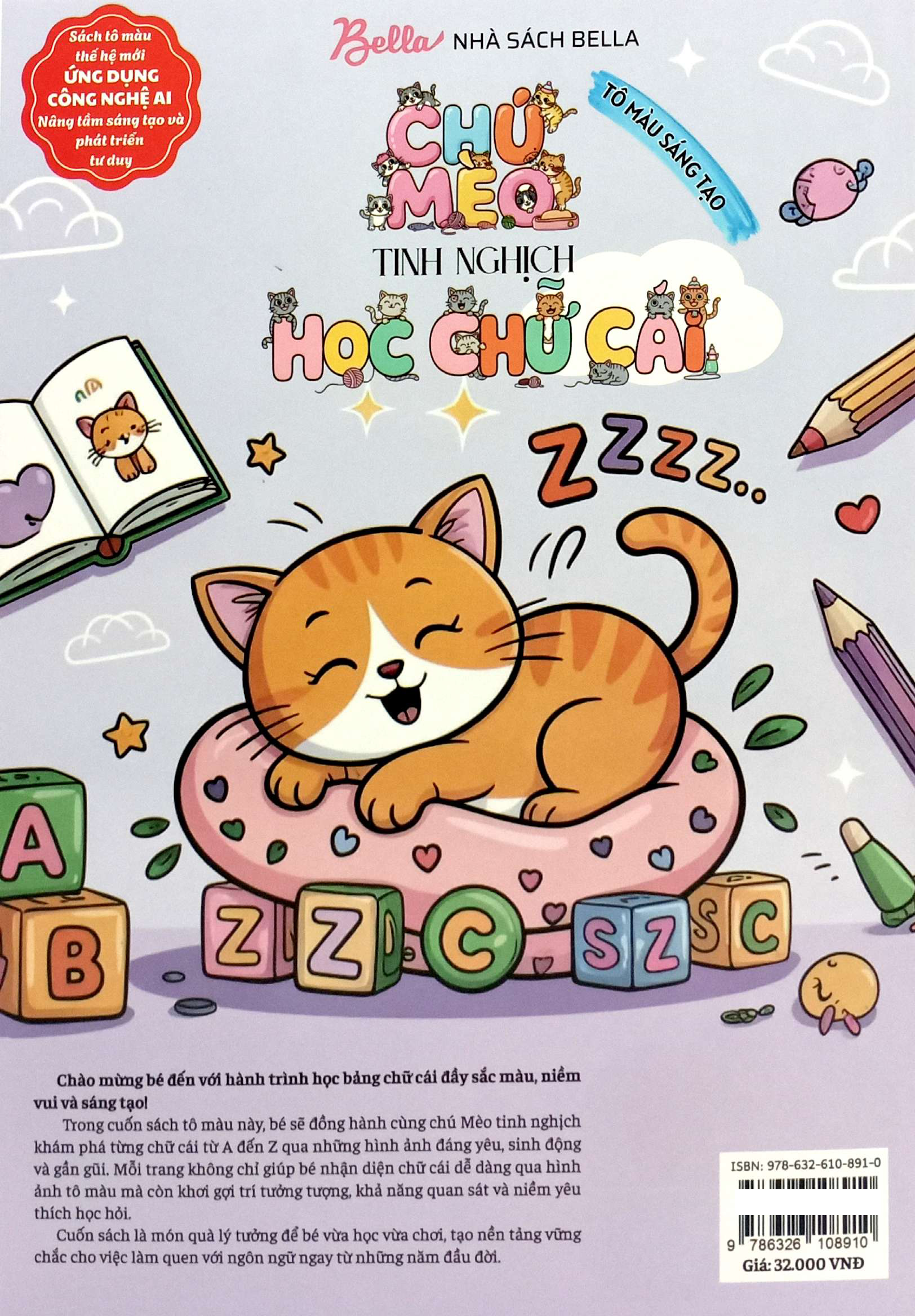 Chu Meo Tinh Nghich Hoc Chu Cai - To Mau Sang Tao - Danh Cho Be 3 Tuoi