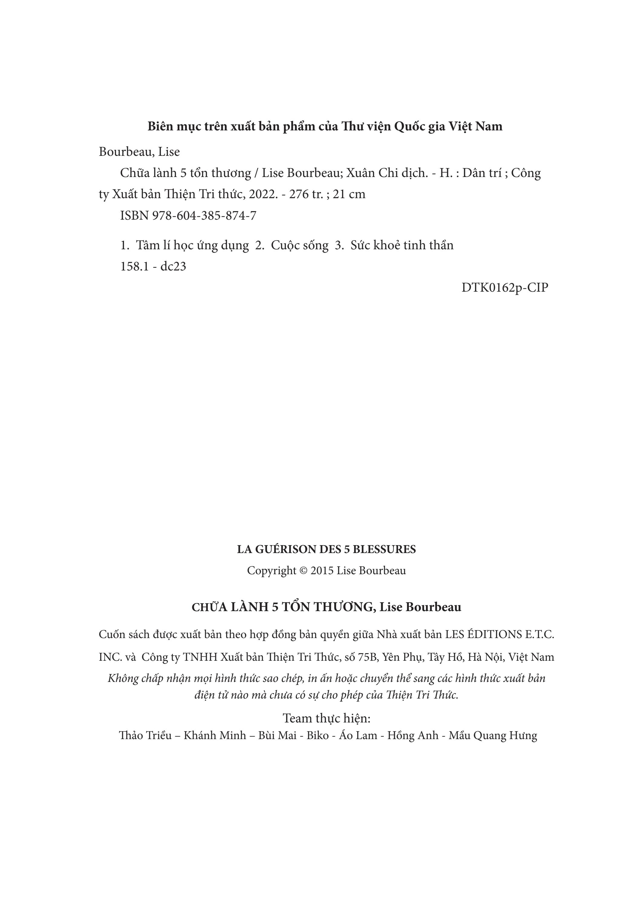 chữa lành 5 tổn thương