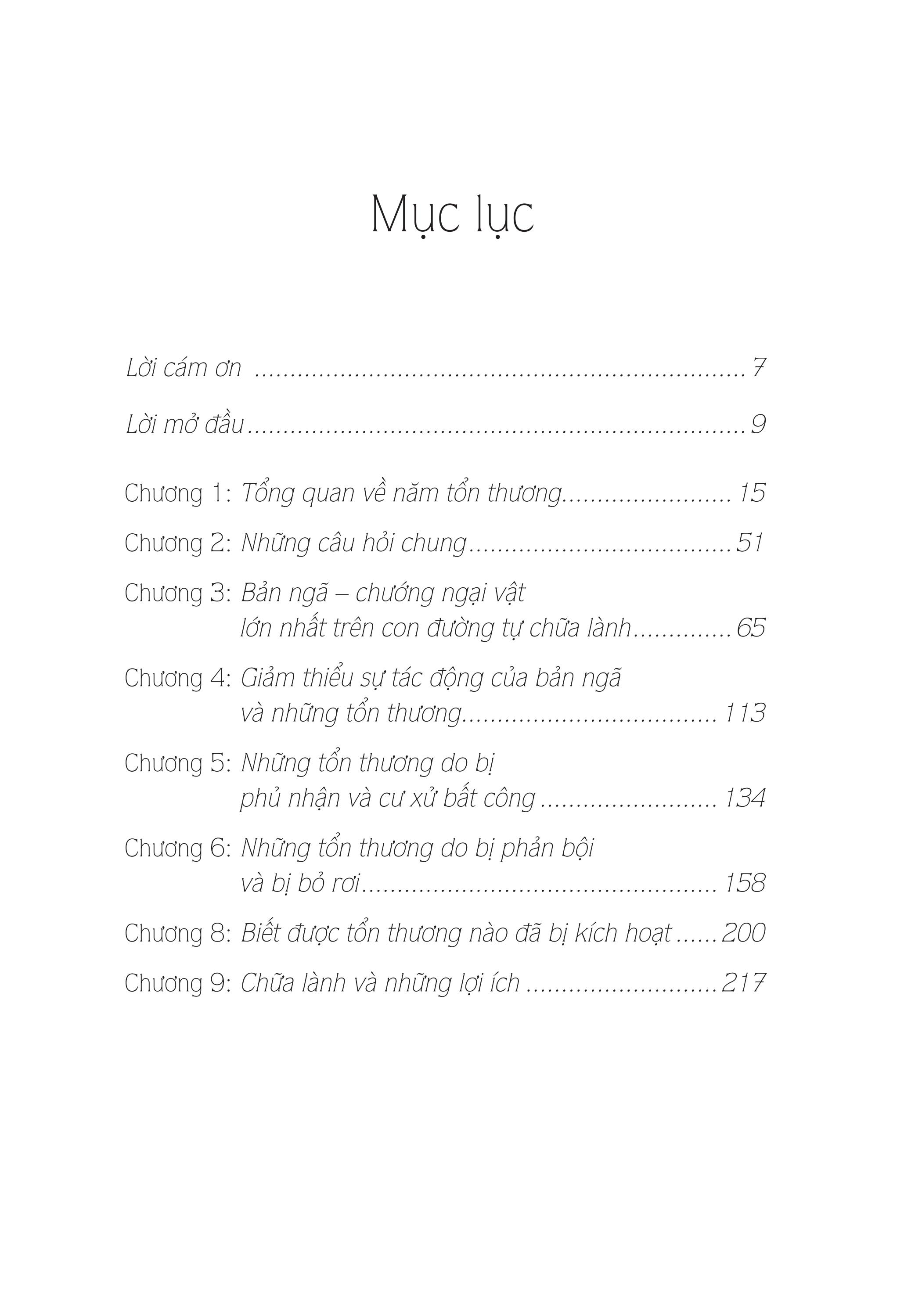 chữa lành 5 tổn thương