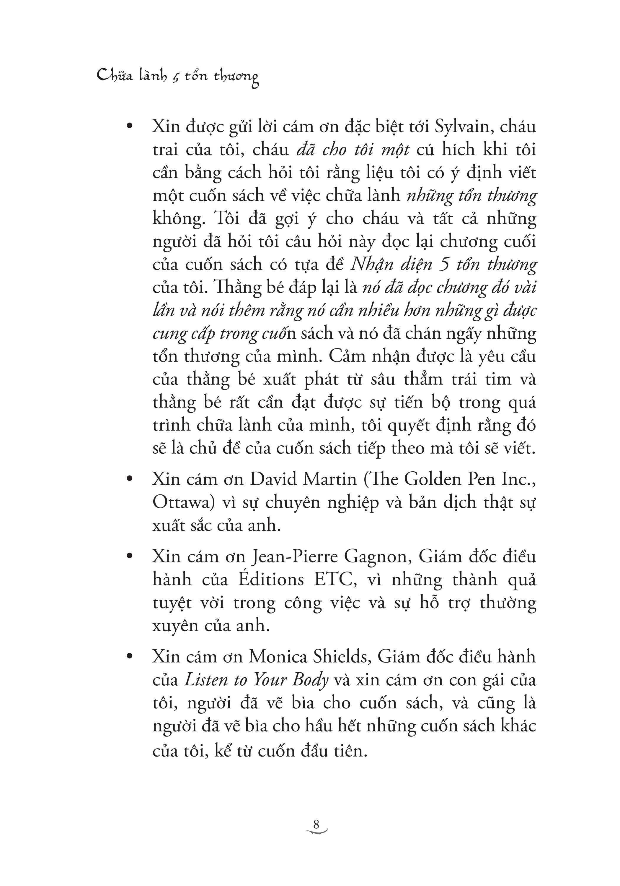 chữa lành 5 tổn thương