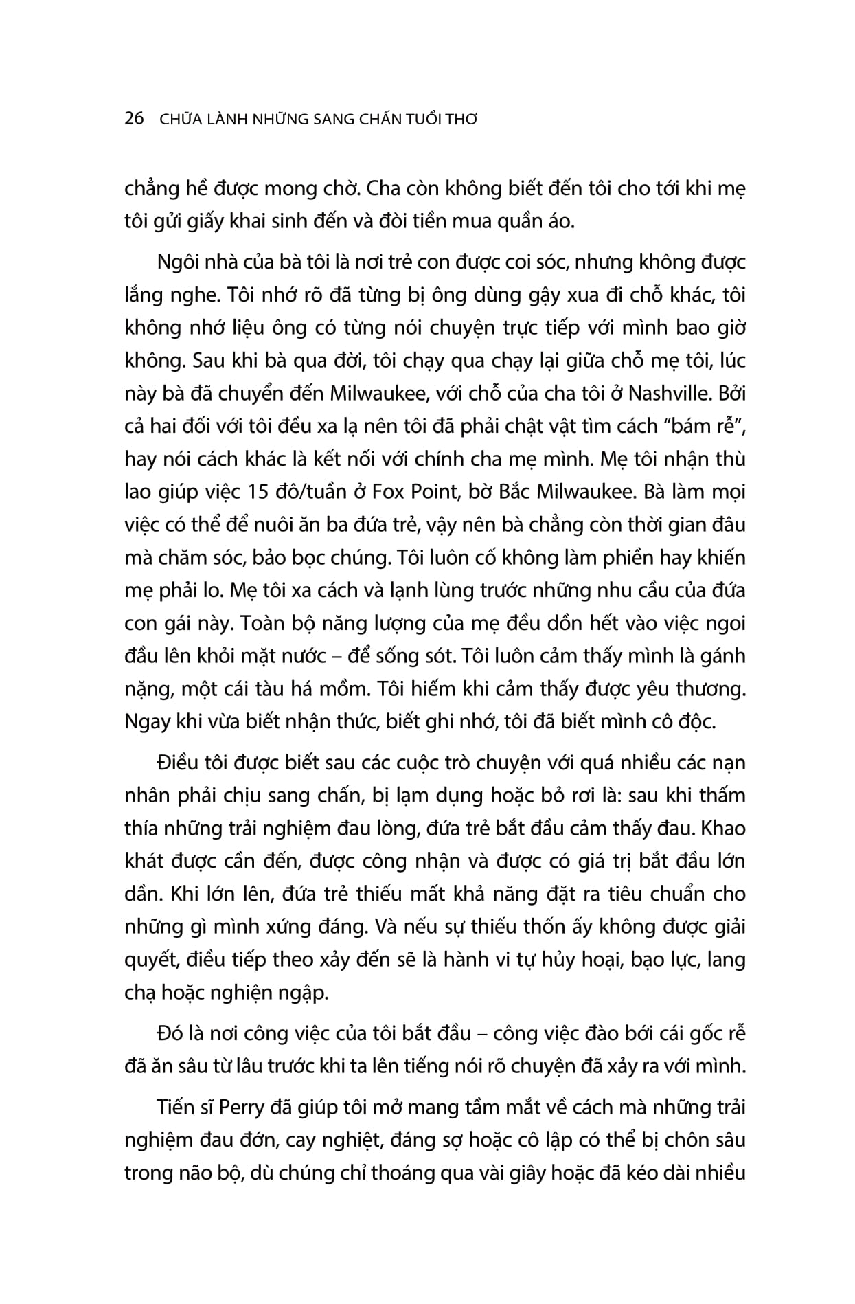 chữa lành những sang chấn tuổi thơ