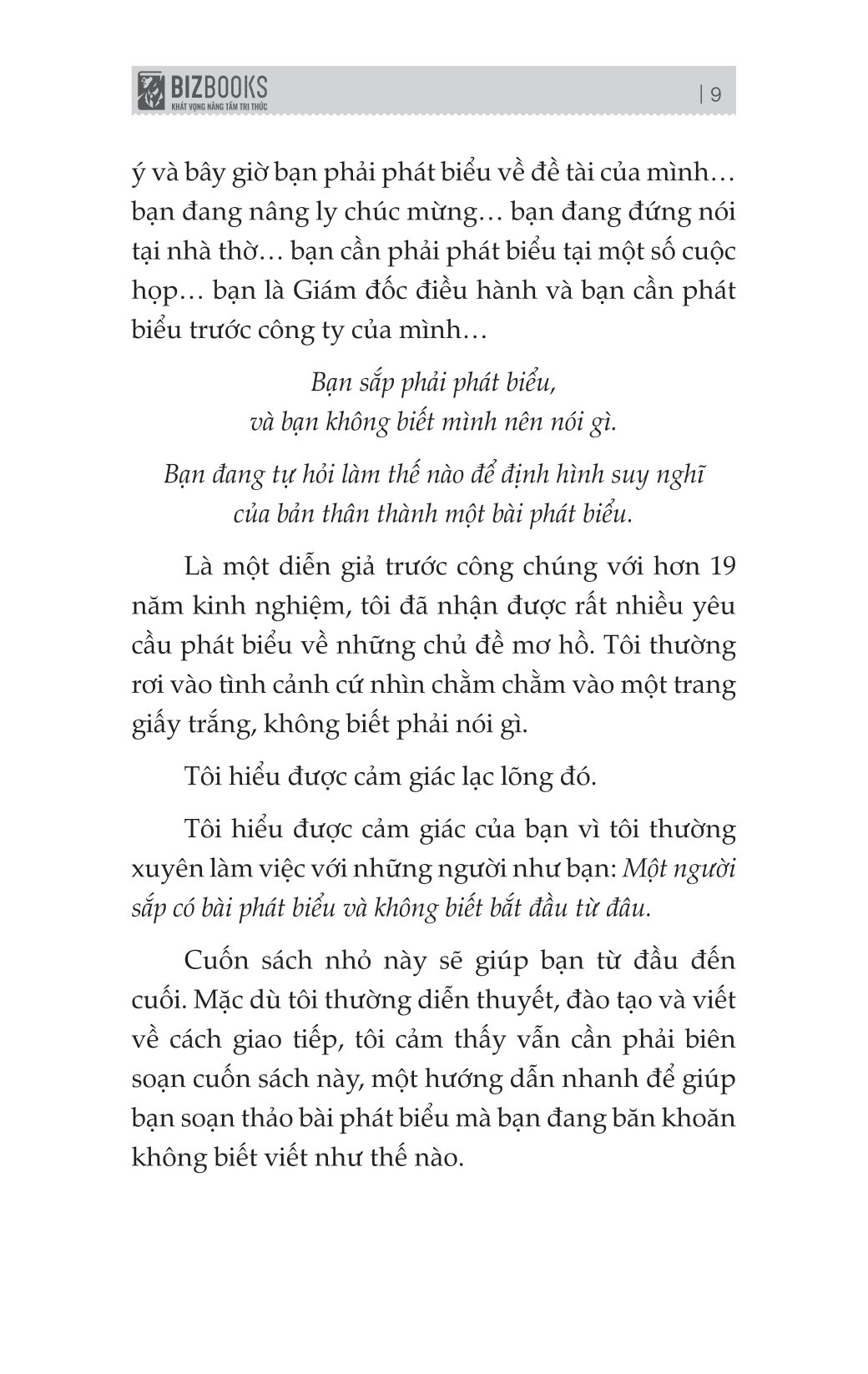 chuẩn bị bài nói chuyện từ trang giấy trắng