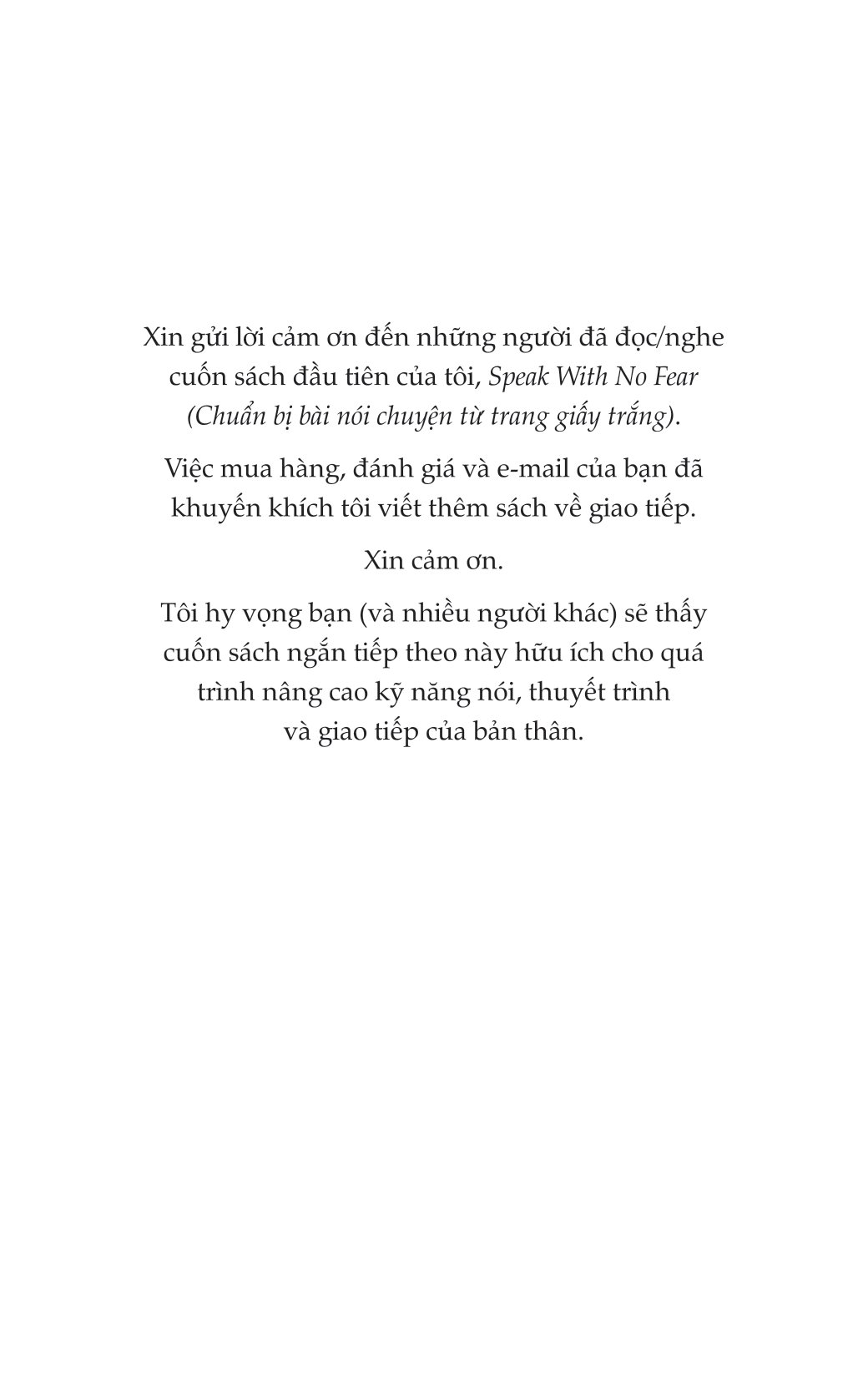 chuẩn bị bài nói chuyện từ trang giấy trắng