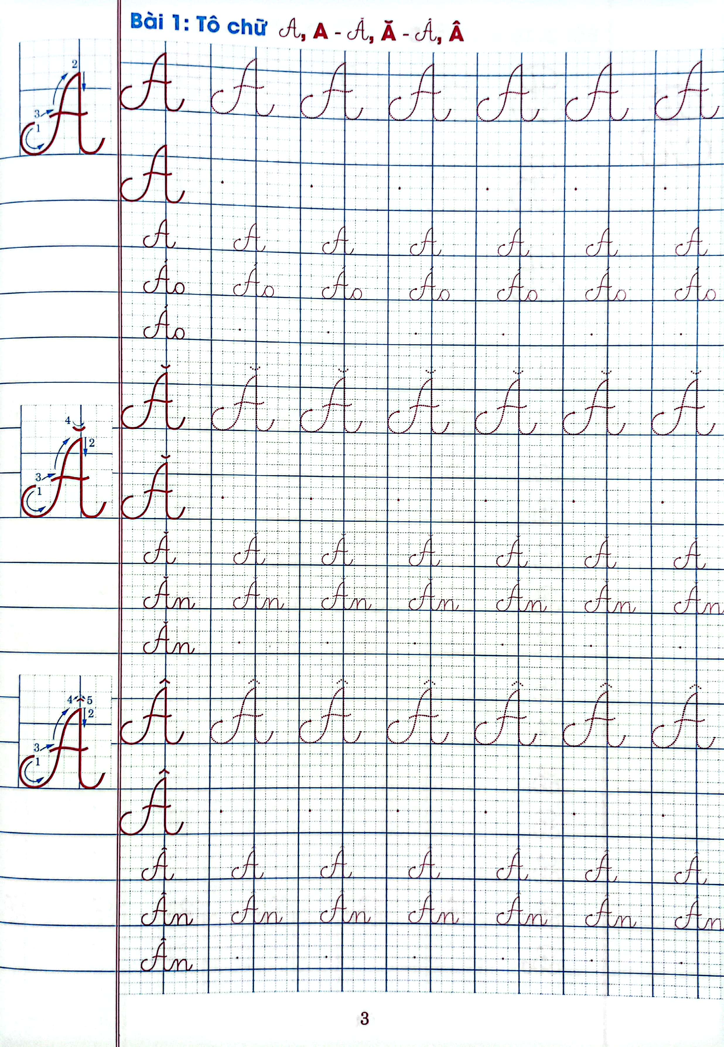 chuẩn bị bé vào lớp 1 - tô chữ hoa (dành cho bé 5-6 tuổi)