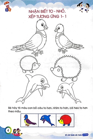 chuẩn bị cho bé vào lớp 1 - bé làm quen với toán 3-4 tuổi