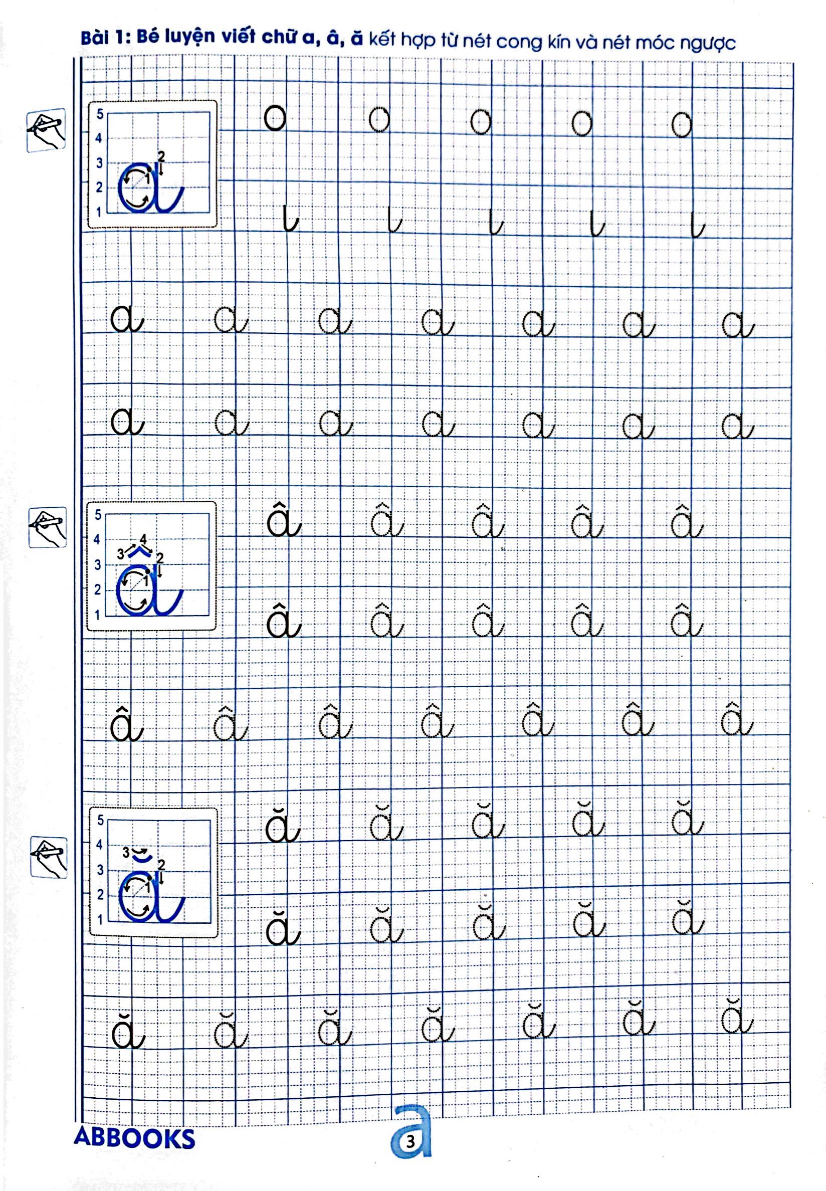 chuẩn bị cho bé vào lớp 1 - dành cho bé 4-5 tuổi - tập viết chữ cái