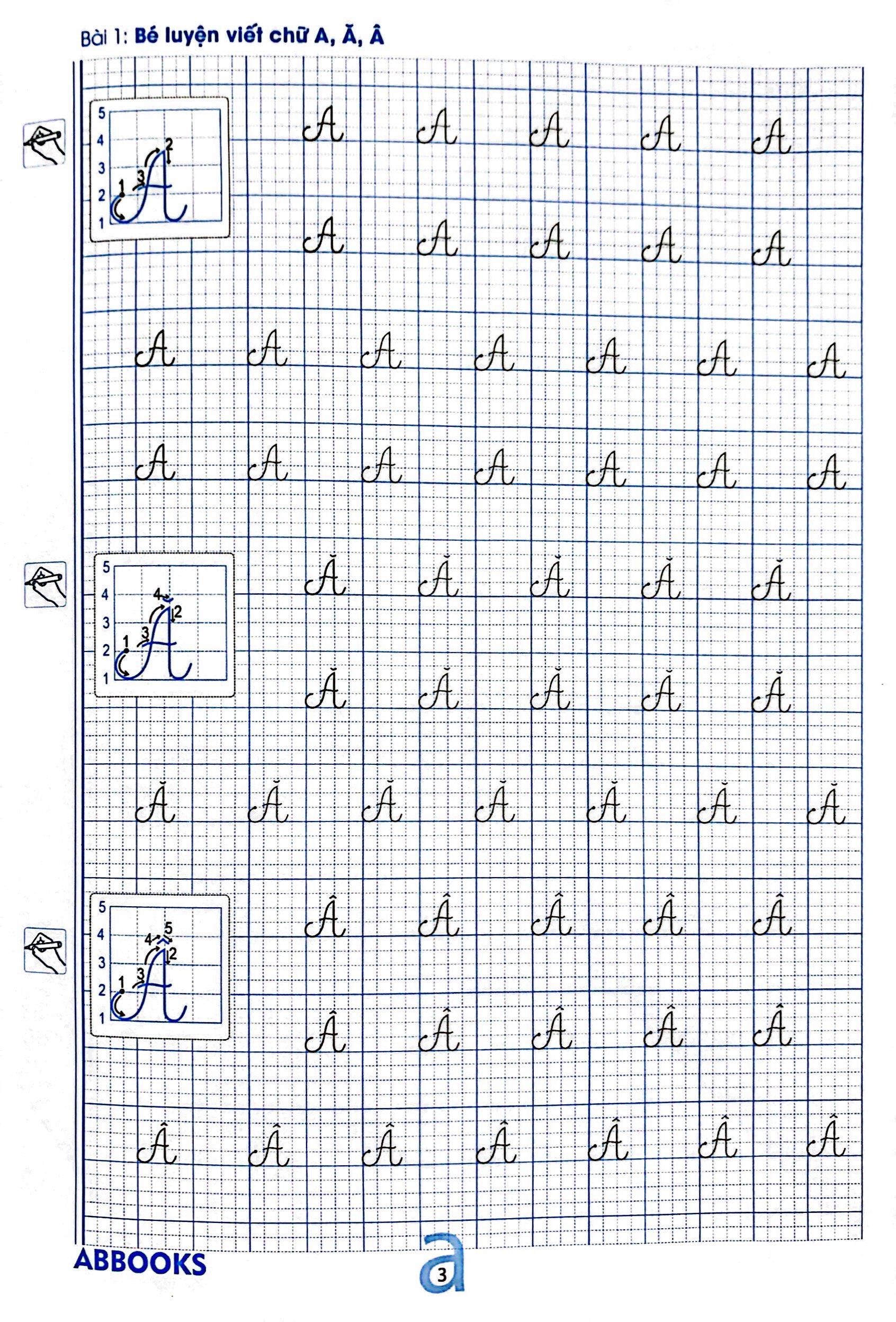 chuẩn bị cho bé vào lớp 1 - dành cho bé 4-5 tuổi - tập viết chữ hoa