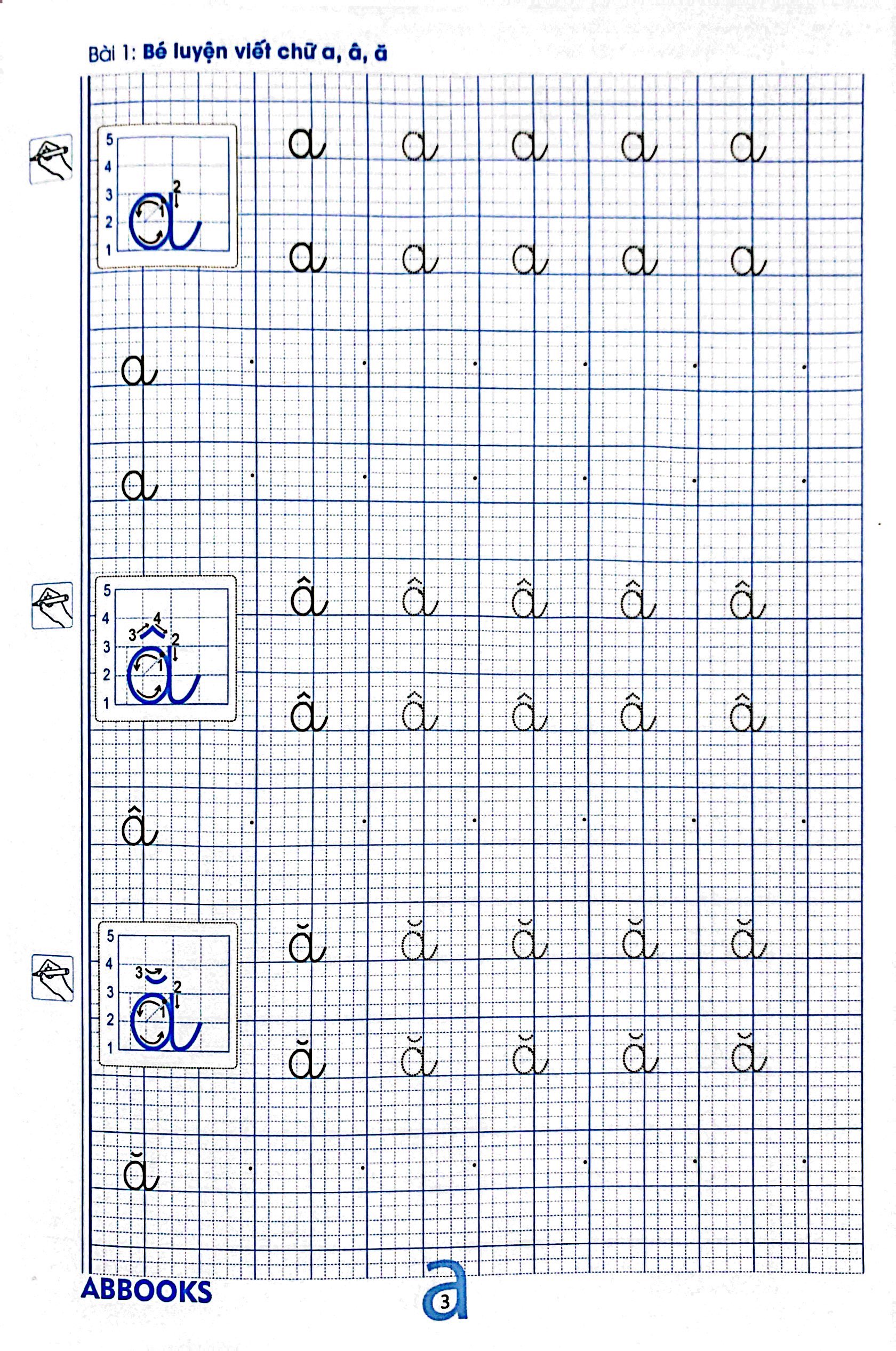 chuẩn bị cho bé vào lớp 1 - dành cho bé 5-6 tuổi - bé luyện viết chữ thường