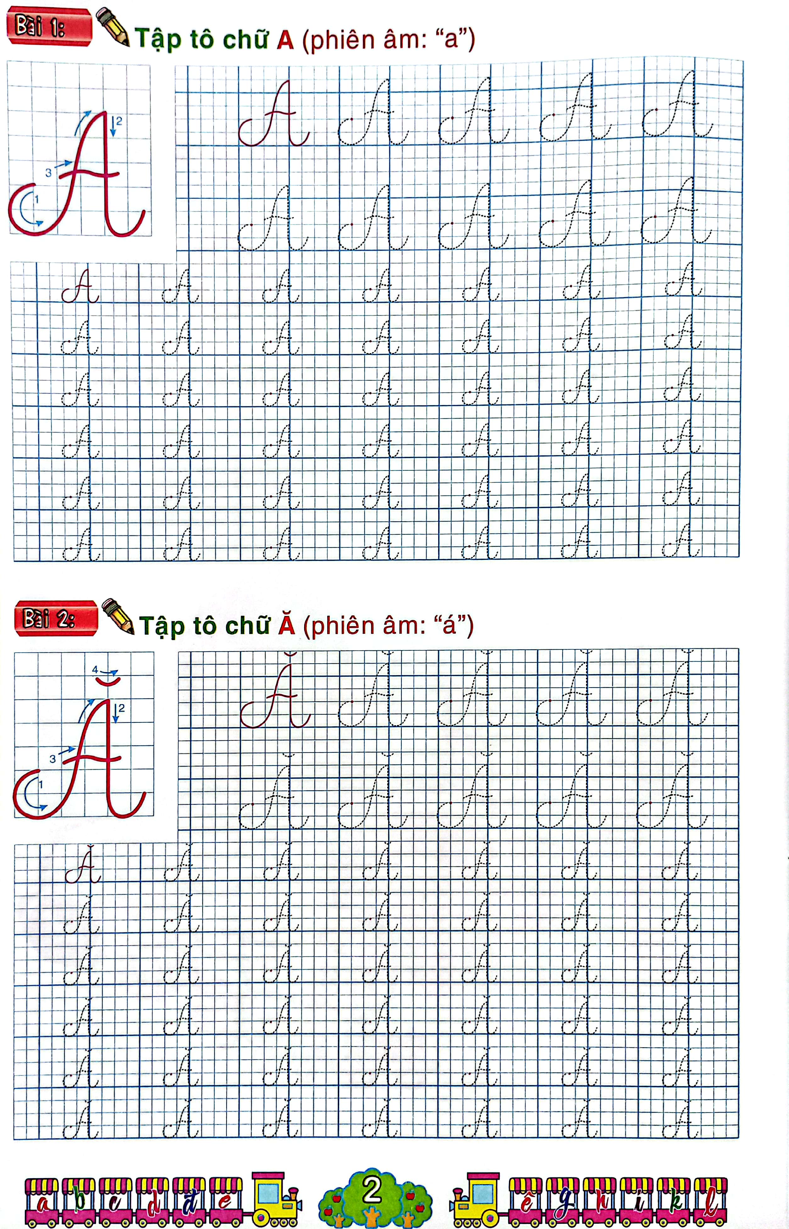 chuẩn bị cho bé vào lớp 1 - tập tô chữ hoa (cho bé từ 4-5 tuổi)