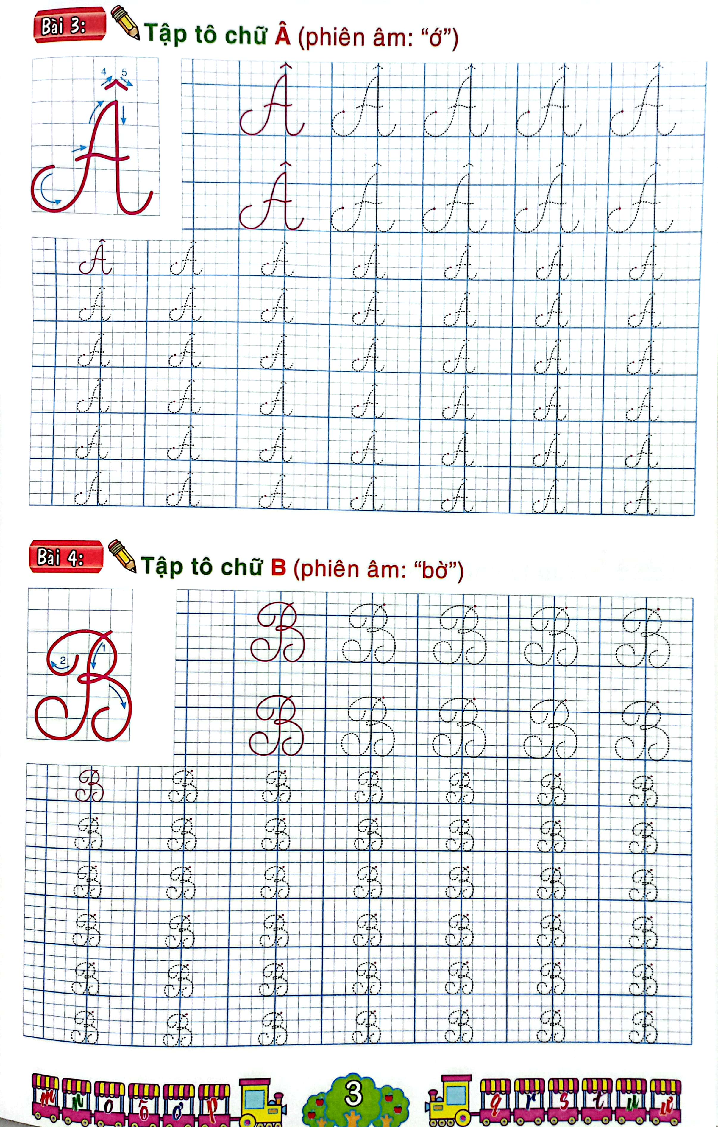 chuẩn bị cho bé vào lớp 1 - tập tô chữ hoa (cho bé từ 4-5 tuổi)