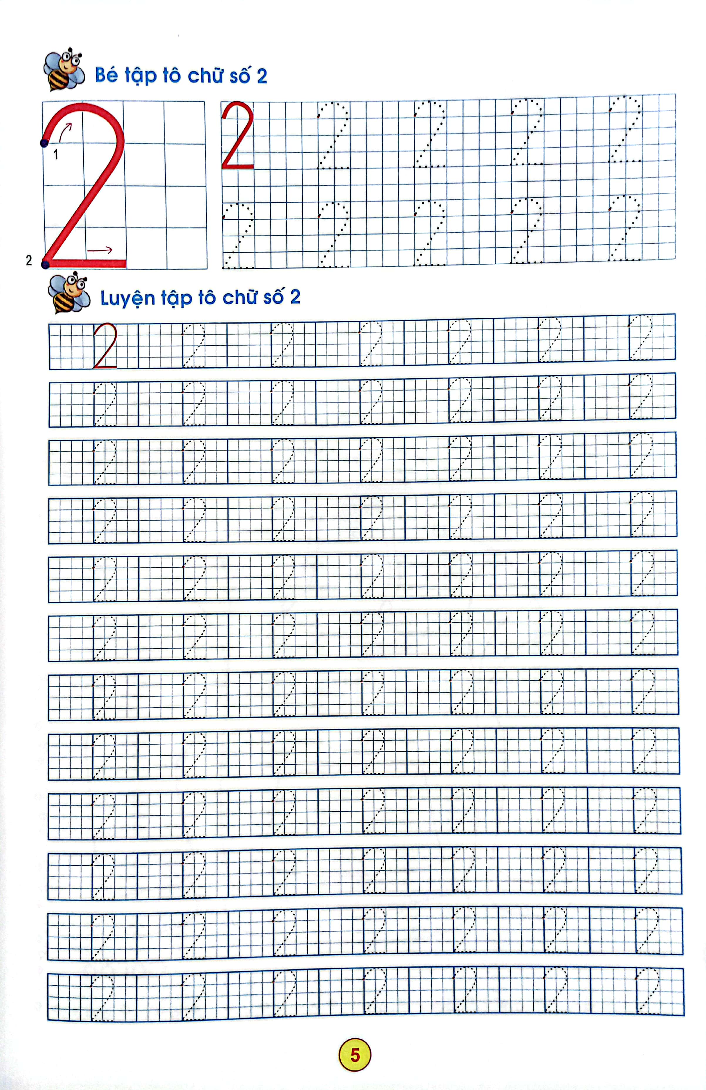 chuẩn bị cho bé vào lớp 1 - tập tô chữ số (cho bé từ 4-5 tuổi)