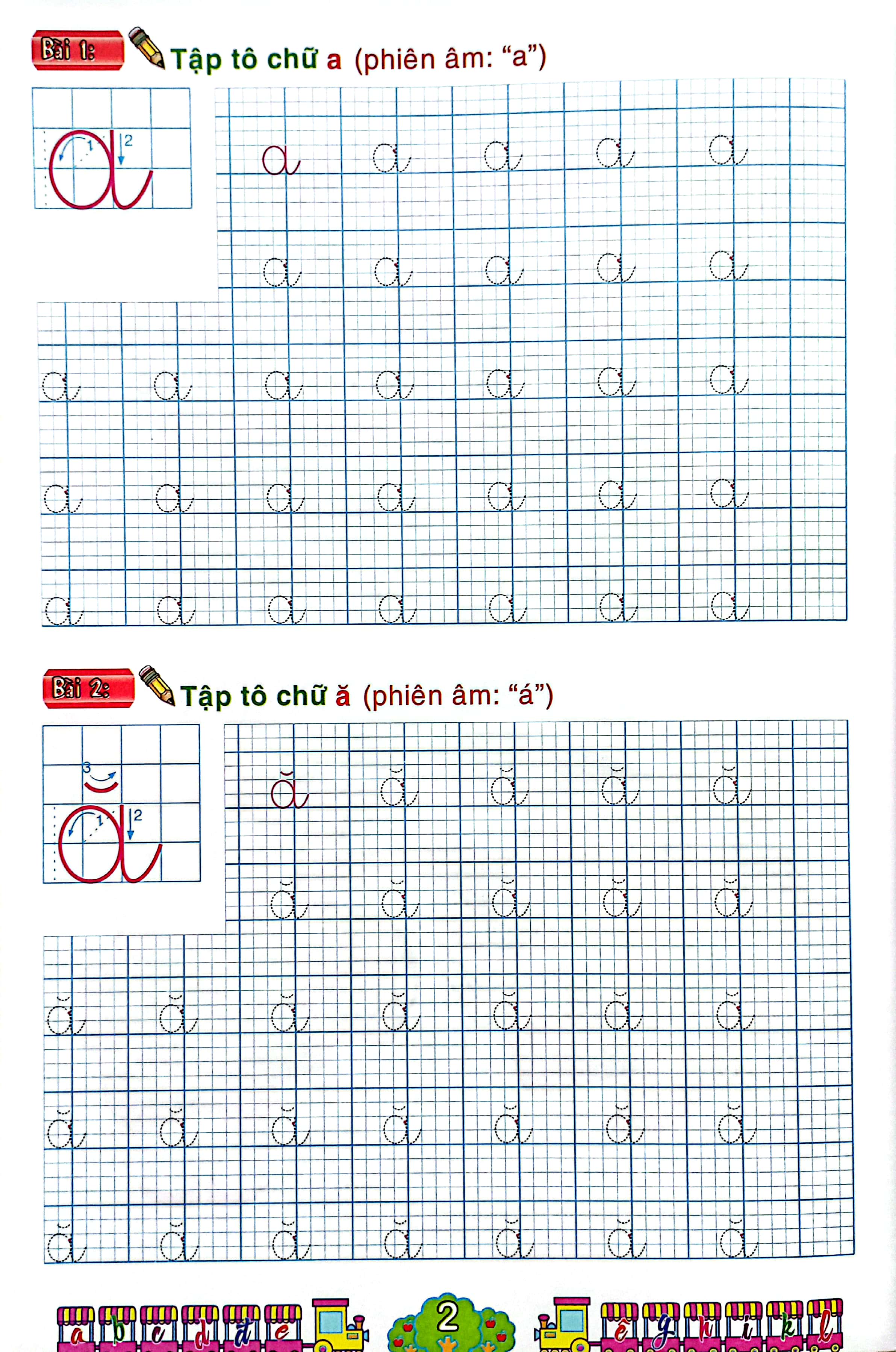 chuẩn bị cho bé vào lớp 1 - tập tô chữ thường (cho bé từ 4-5 tuổi)