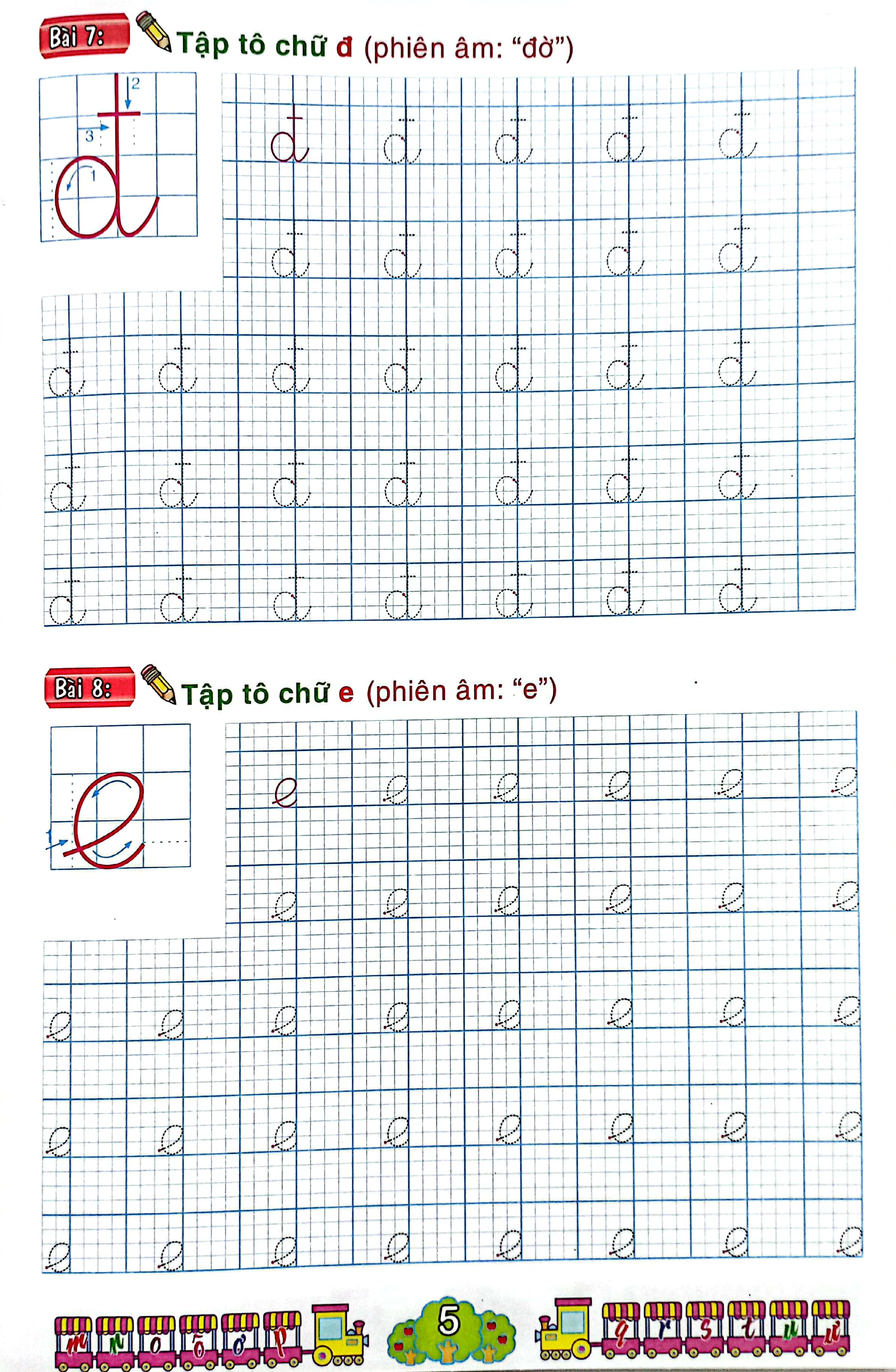 chuẩn bị cho bé vào lớp 1 - tập tô chữ thường (cho bé từ 4-5 tuổi)