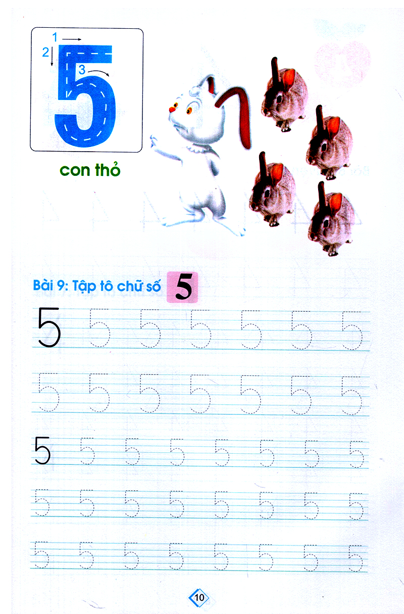 chuẩn bị cho bé vào lớp môt - tập tô số lớp 1