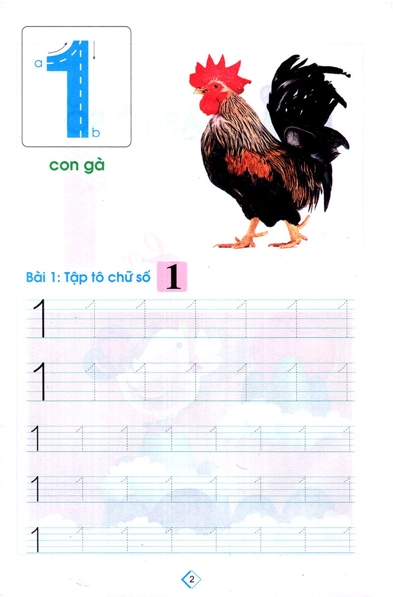 chuẩn bị cho bé vào lớp môt - tập tô số lớp 1