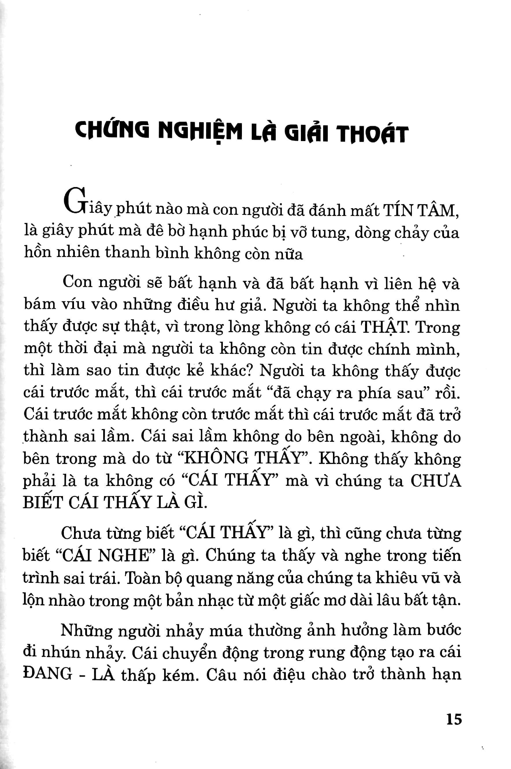 chứng nghiệm là giải thoát