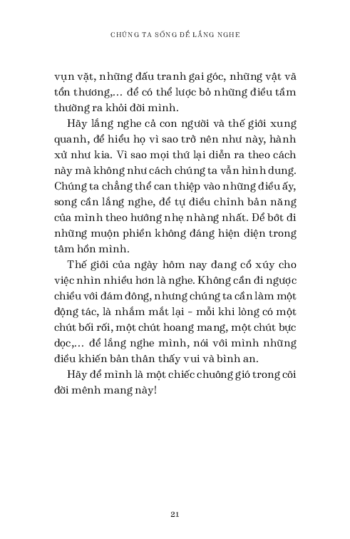 chúng ta sống để lắng nghe