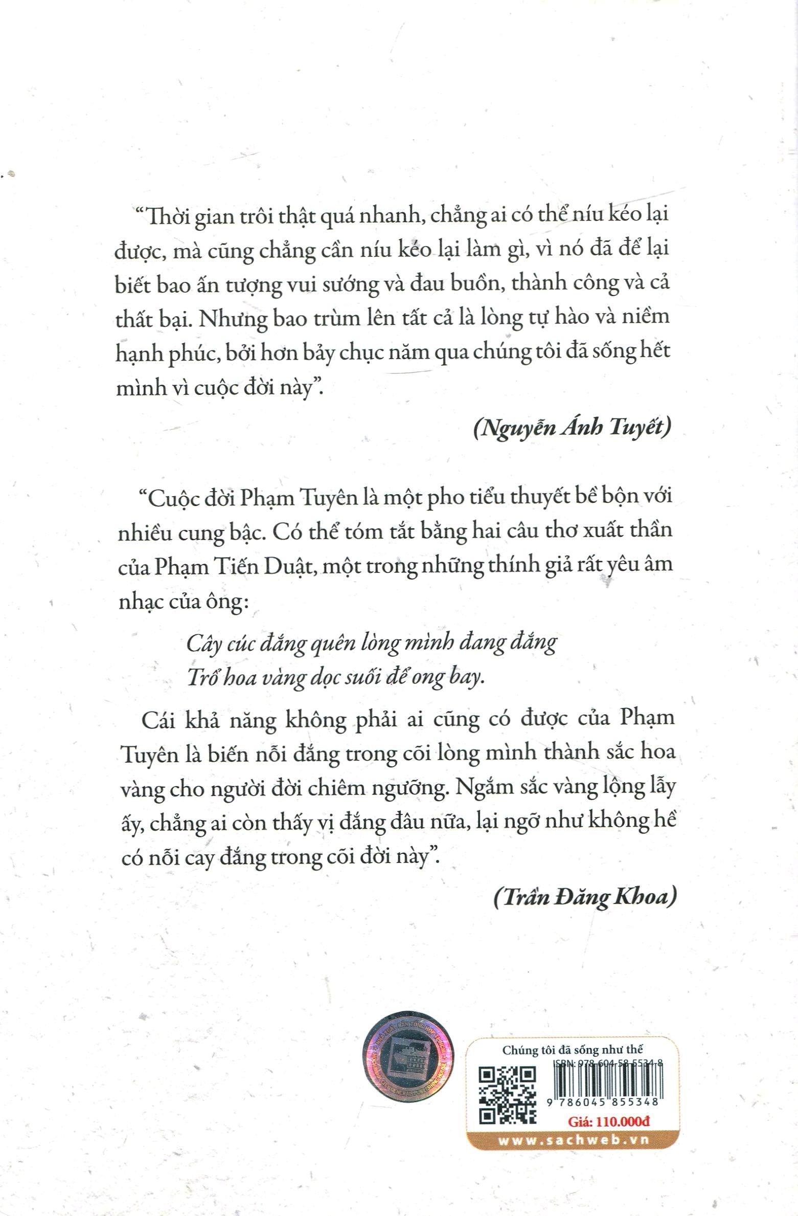 chúng tôi đã sống như thế - hồi ký của vợ chồng nhạc sĩ phạm tuyên
