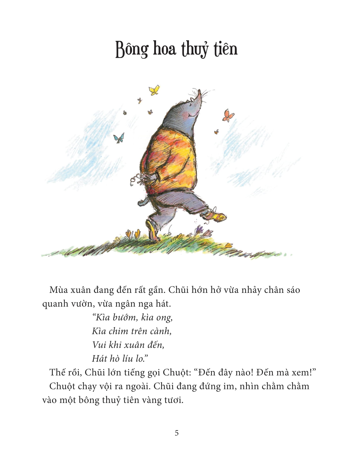 chuột và chũi - bông hoa thuỷ tiên