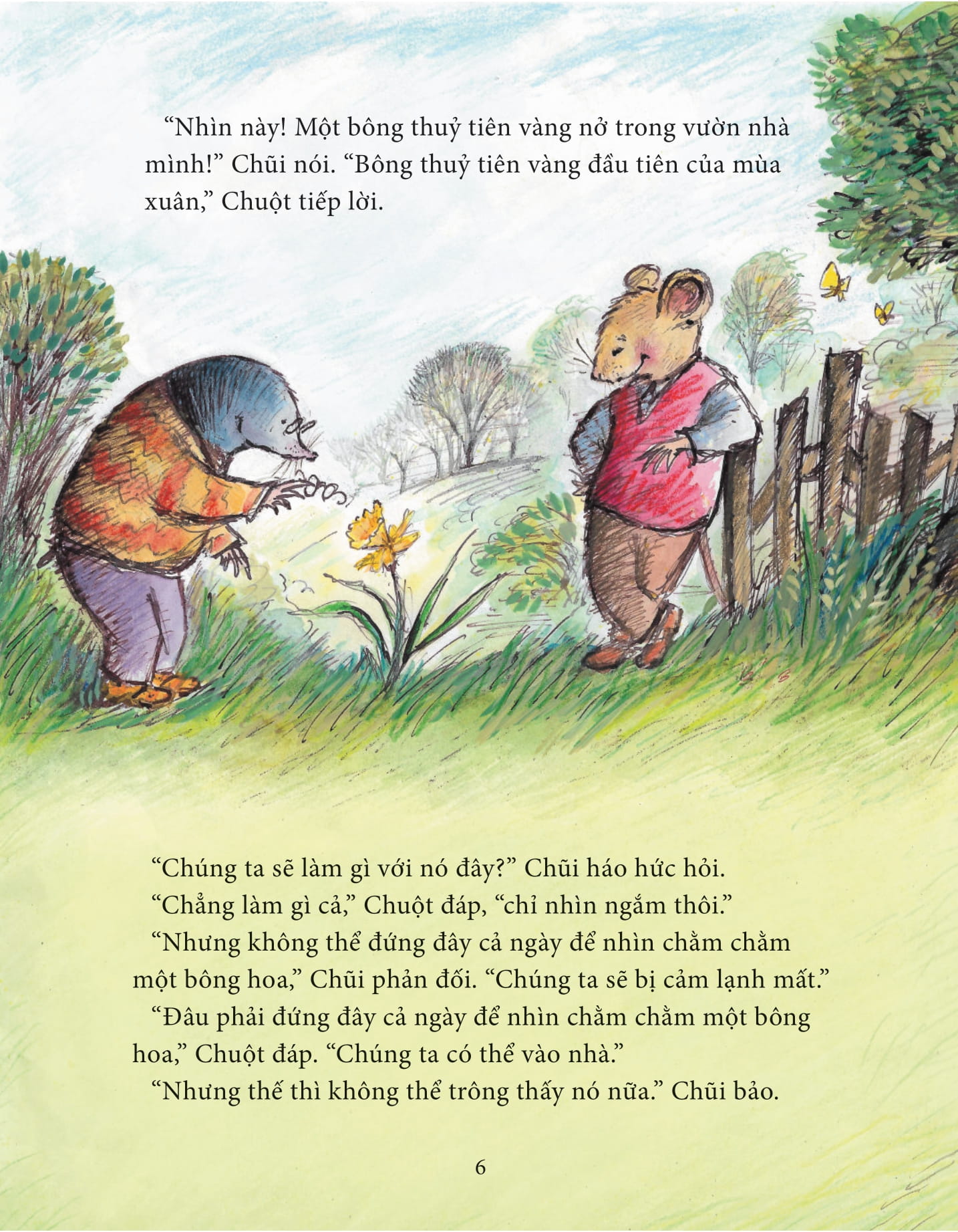 chuột và chũi - bông hoa thuỷ tiên