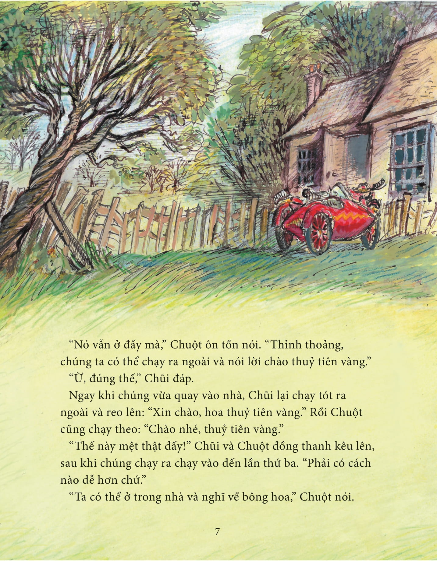 chuột và chũi - bông hoa thuỷ tiên