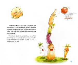 chuyện các bé rau củ quả ở khu rừng phép thuật - bé khoai lang lạc quan, yêu đời (song ngữ việt - anh)