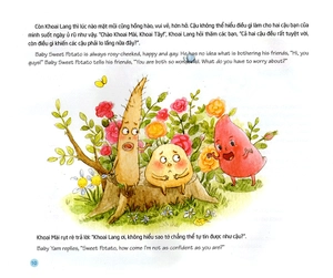 chuyện các bé rau củ quả ở khu rừng phép thuật - bé khoai lang lạc quan, yêu đời (song ngữ việt - anh)