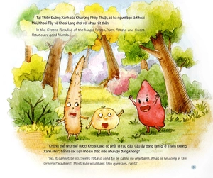 chuyện các bé rau củ quả ở khu rừng phép thuật - bé khoai lang lạc quan, yêu đời (song ngữ việt - anh)