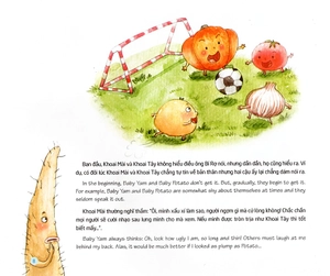 chuyện các bé rau củ quả ở khu rừng phép thuật - bé khoai lang lạc quan, yêu đời (song ngữ việt - anh)