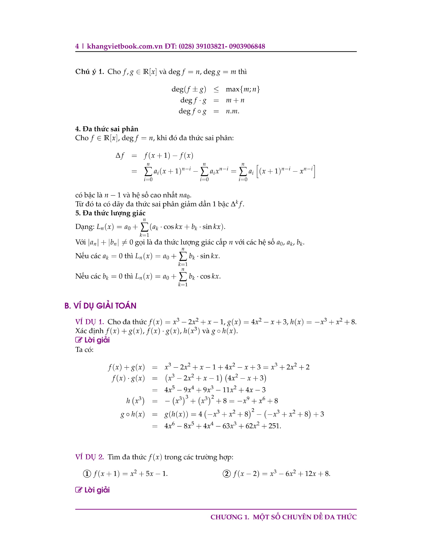 chuyên đề bồi dưỡng học sinh giỏi đa thức