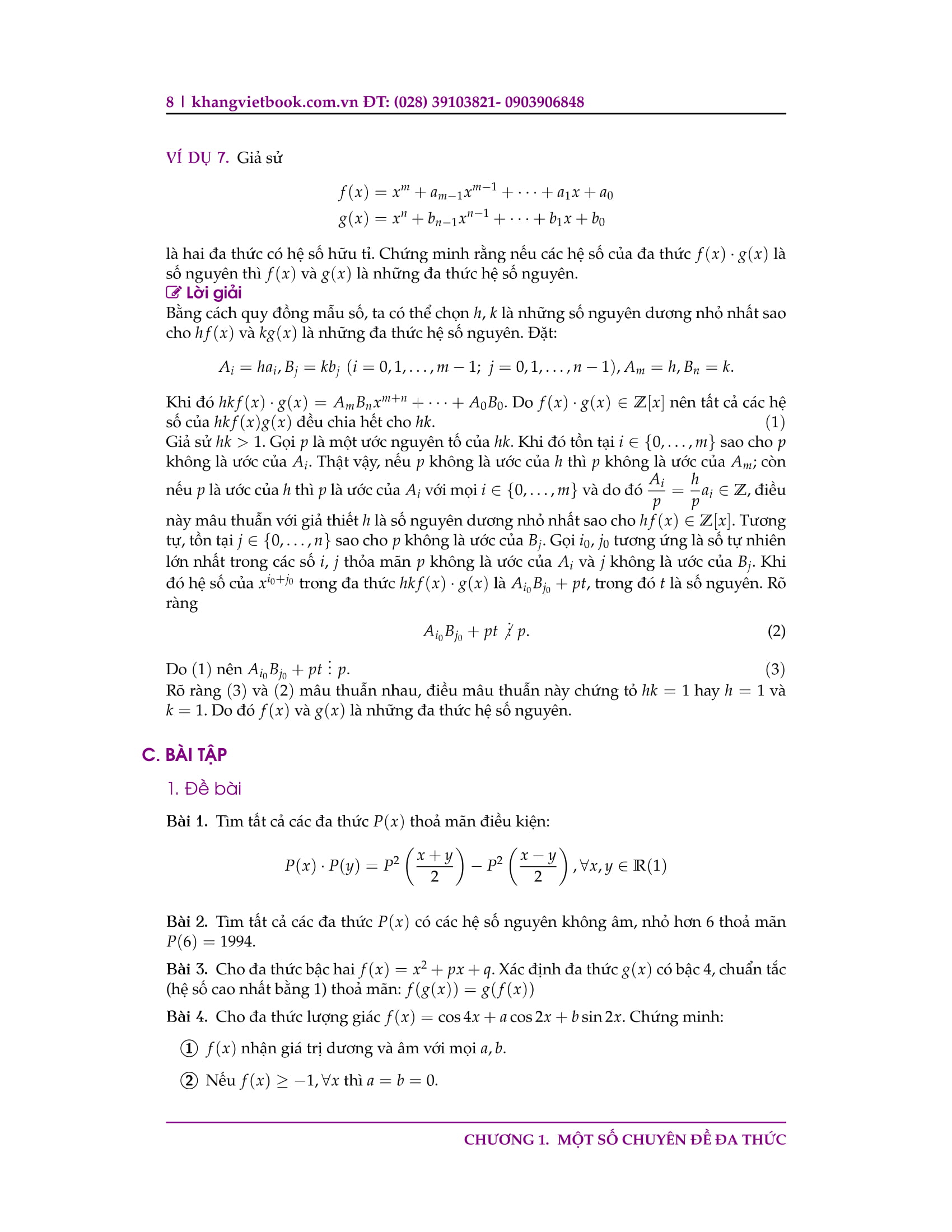 chuyên đề bồi dưỡng học sinh giỏi đa thức