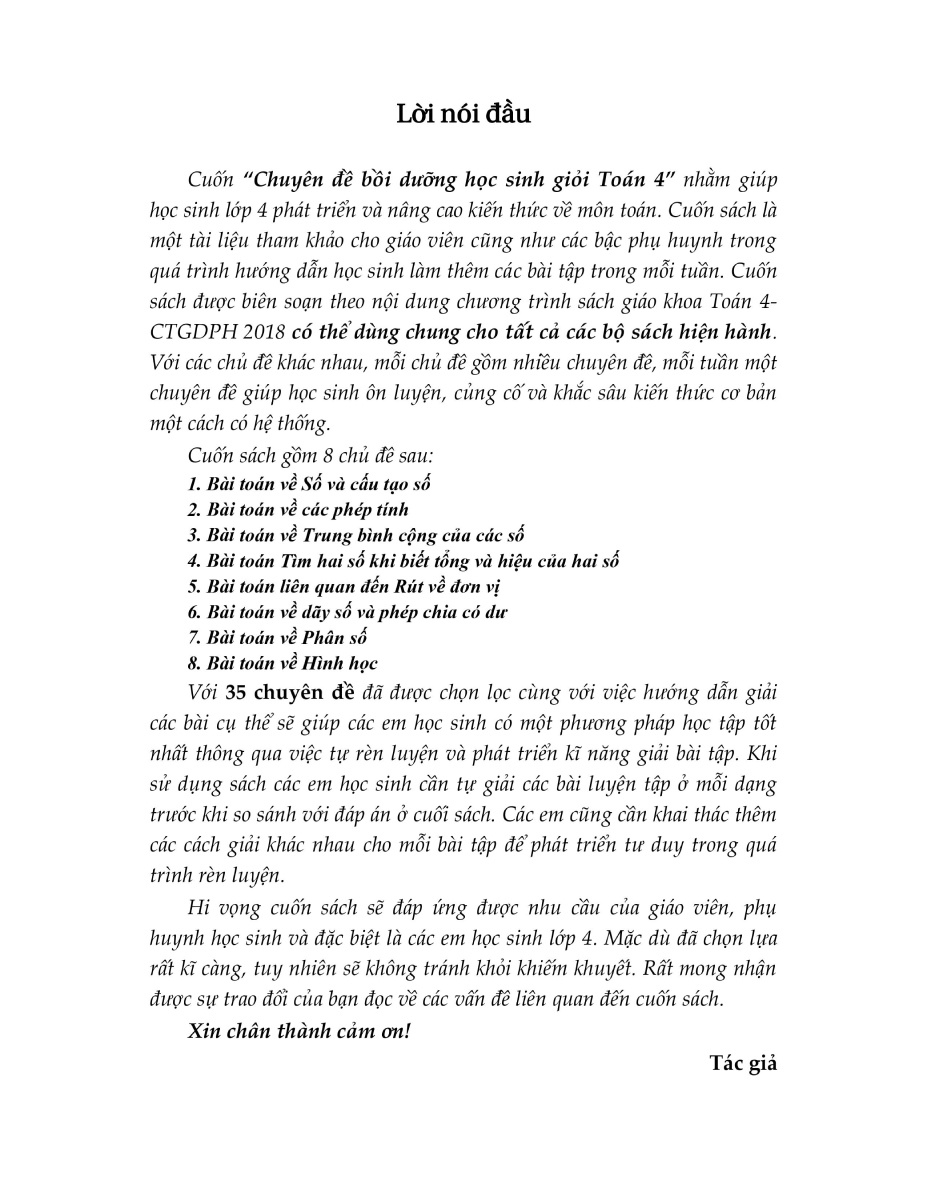 chuyên đề bồi dưỡng học sinh giỏi toán 4