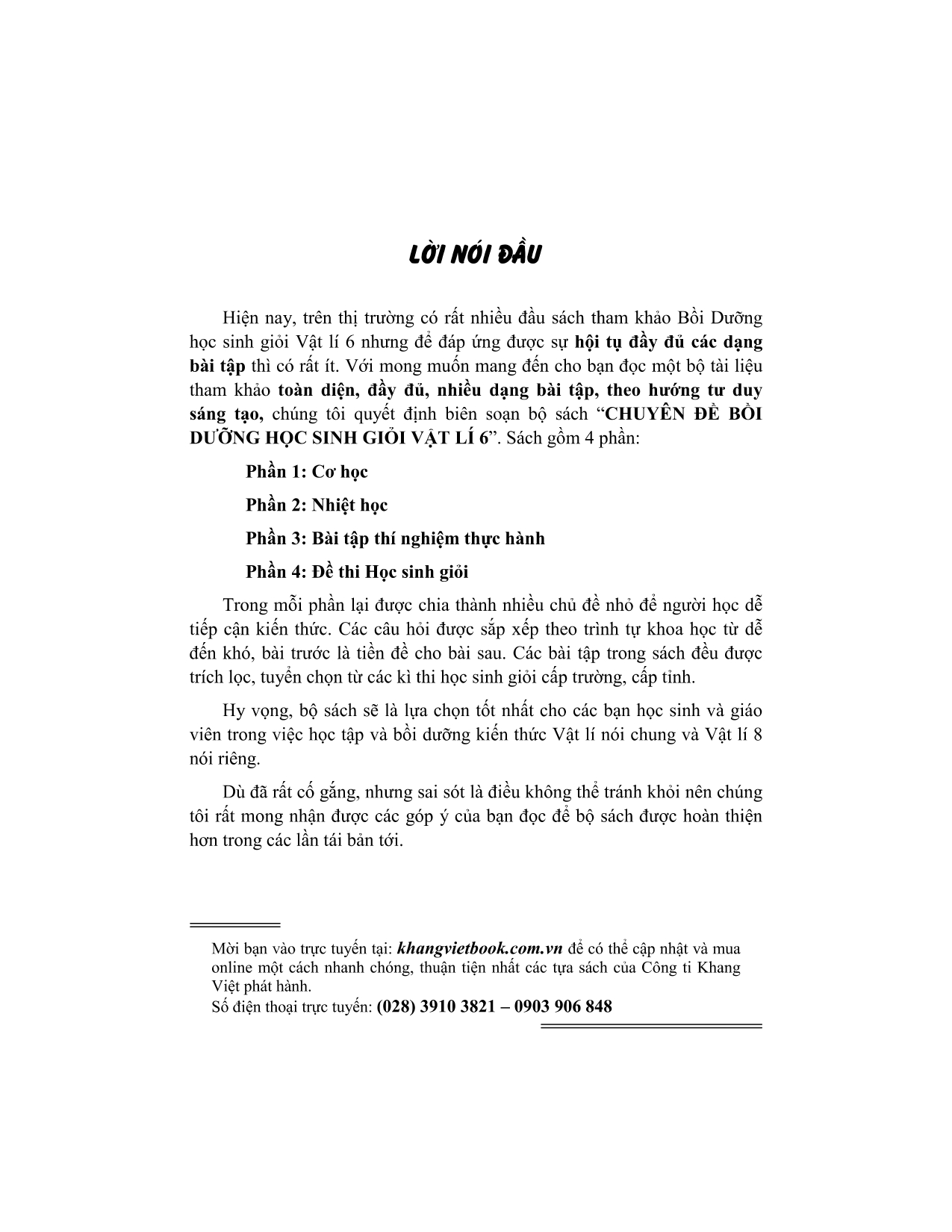 chuyên đề bồi dưỡng học sinh giỏi vật lí 6