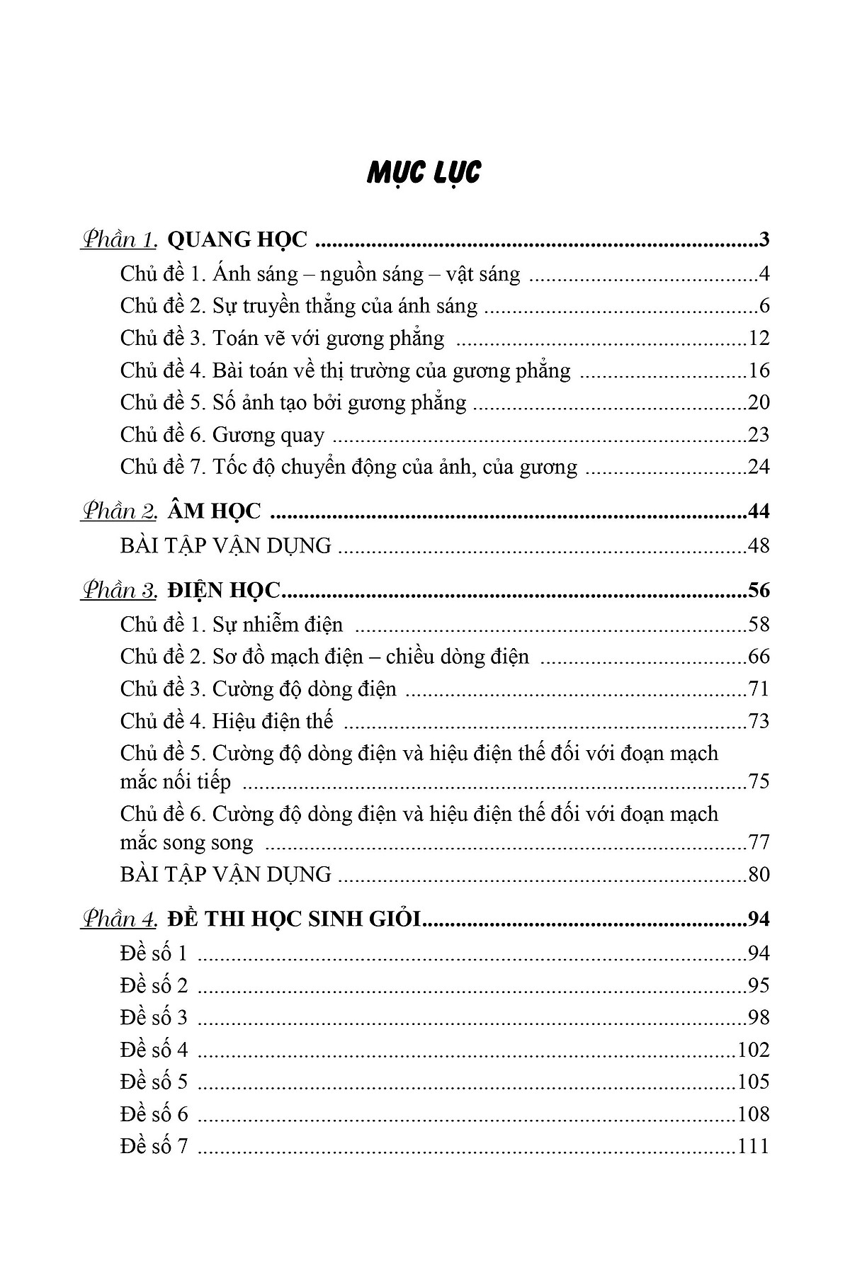 chuyên đề bồi dưỡng học sinh giỏi vật lý 7