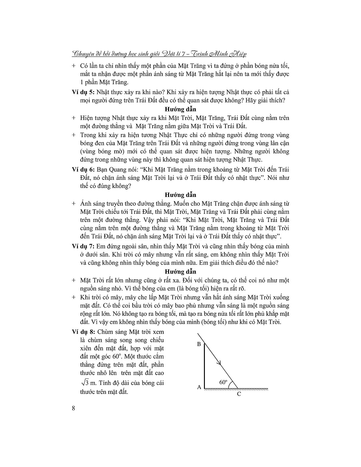 chuyên đề bồi dưỡng học sinh giỏi vật lý 7