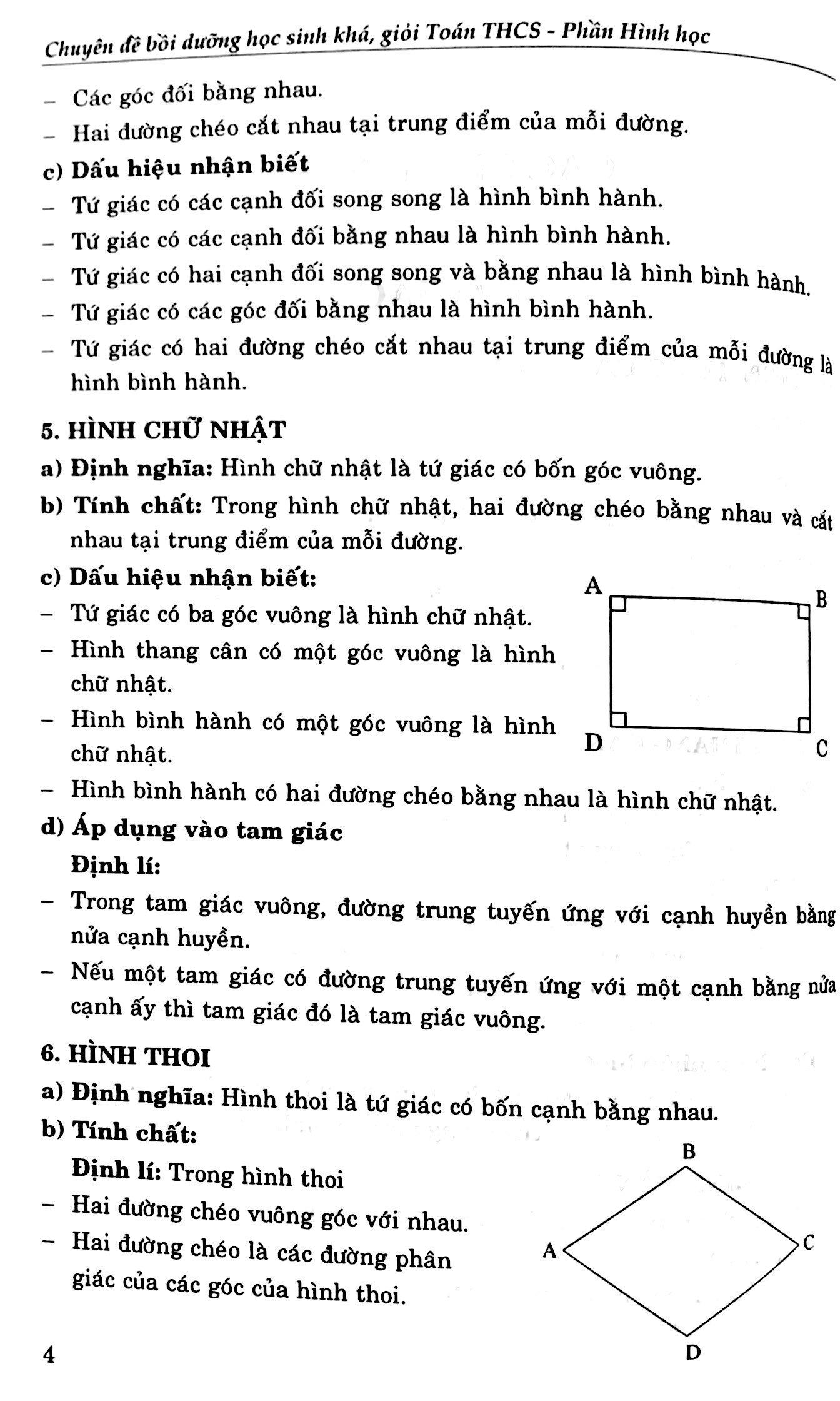 chuyên đề bồi dưỡng học sinh khá giỏi toán thcs phần hình học