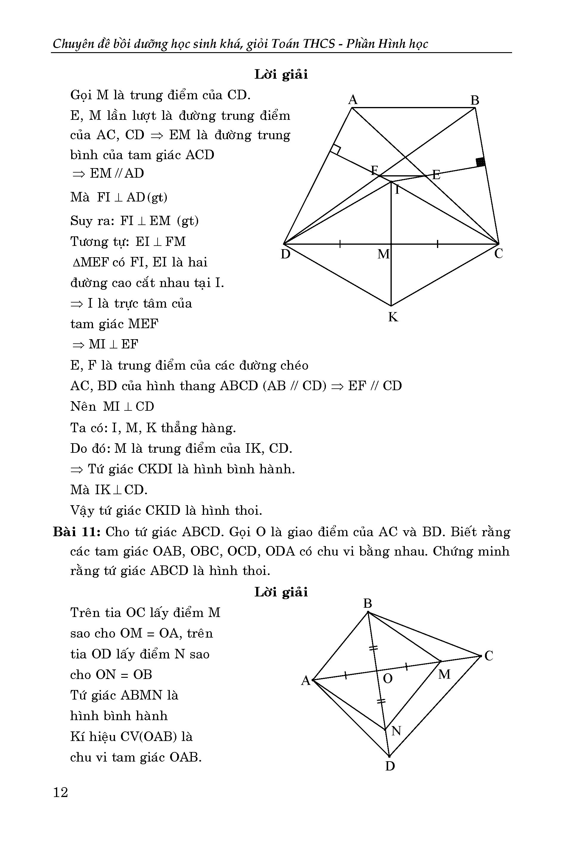 chuyên đề bồi dưỡng học sinh khá giỏi toán thcs phần hình học