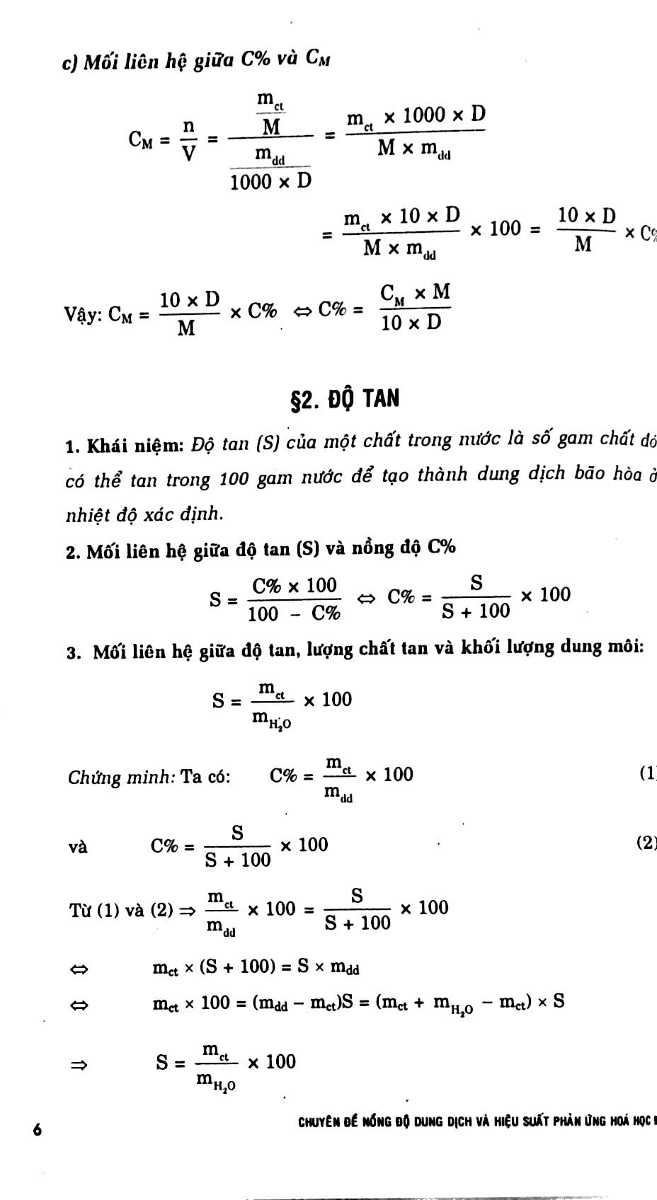 chuyên đề nồng độ dung dịch và hiệu suất phản ứng hóa 9