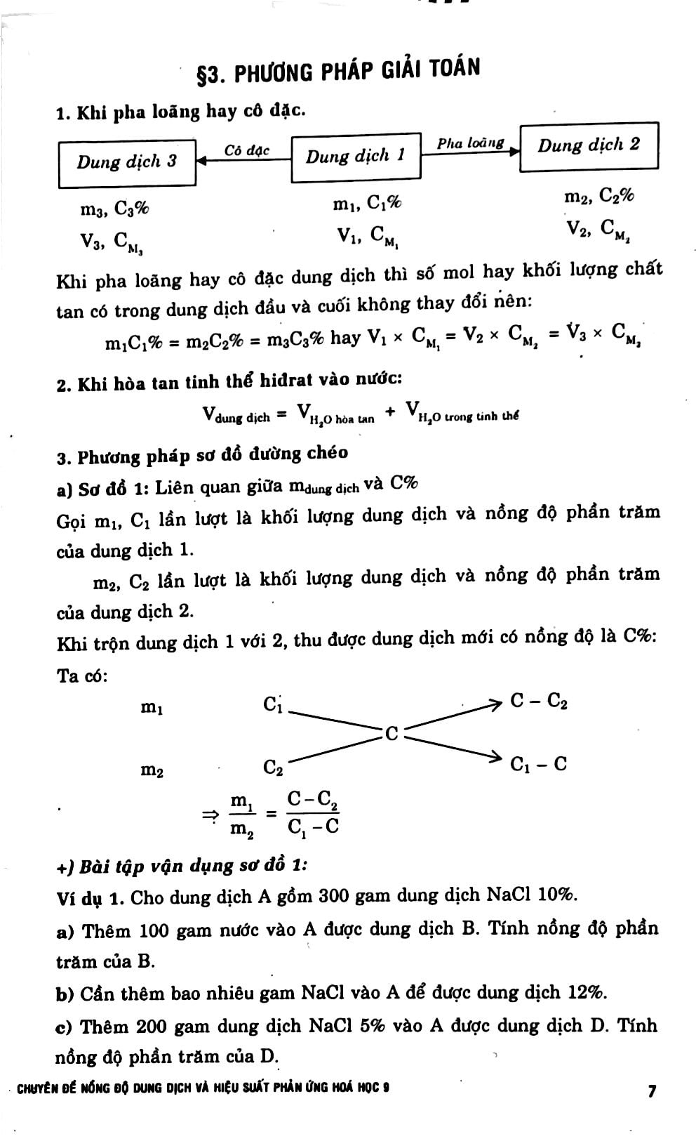 chuyên đề nồng độ dung dịch và hiệu suất phản ứng hóa 9