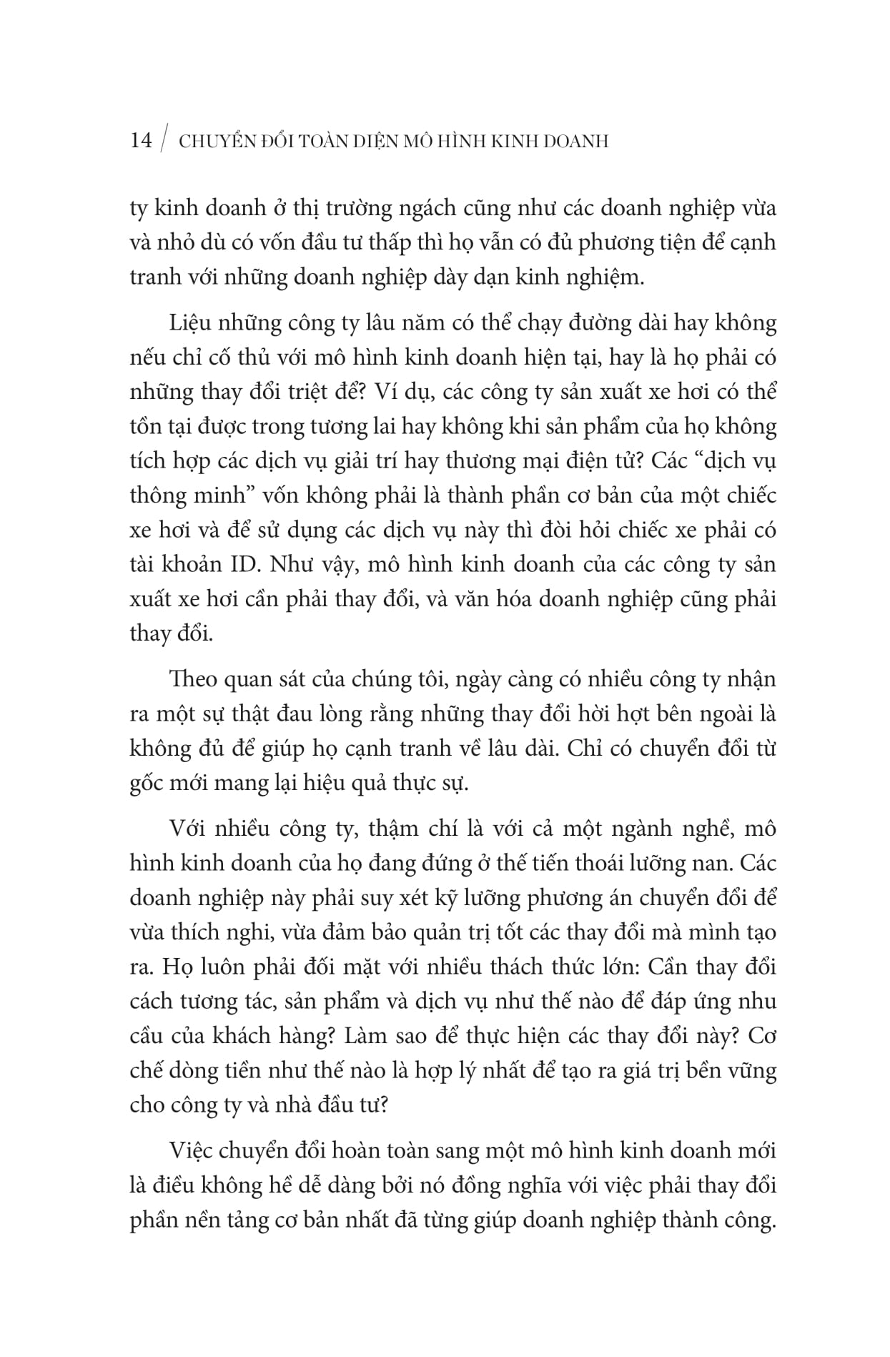 chuyển đổi toàn diện mô hình kinh doanh