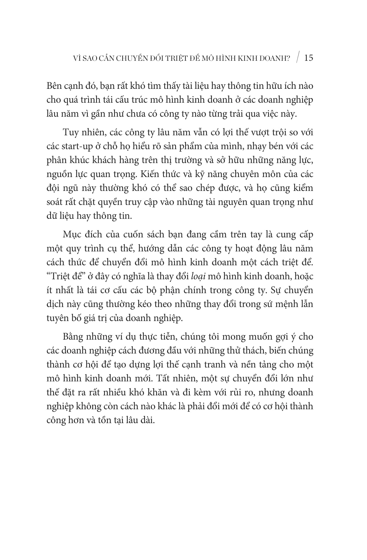 chuyển đổi toàn diện mô hình kinh doanh