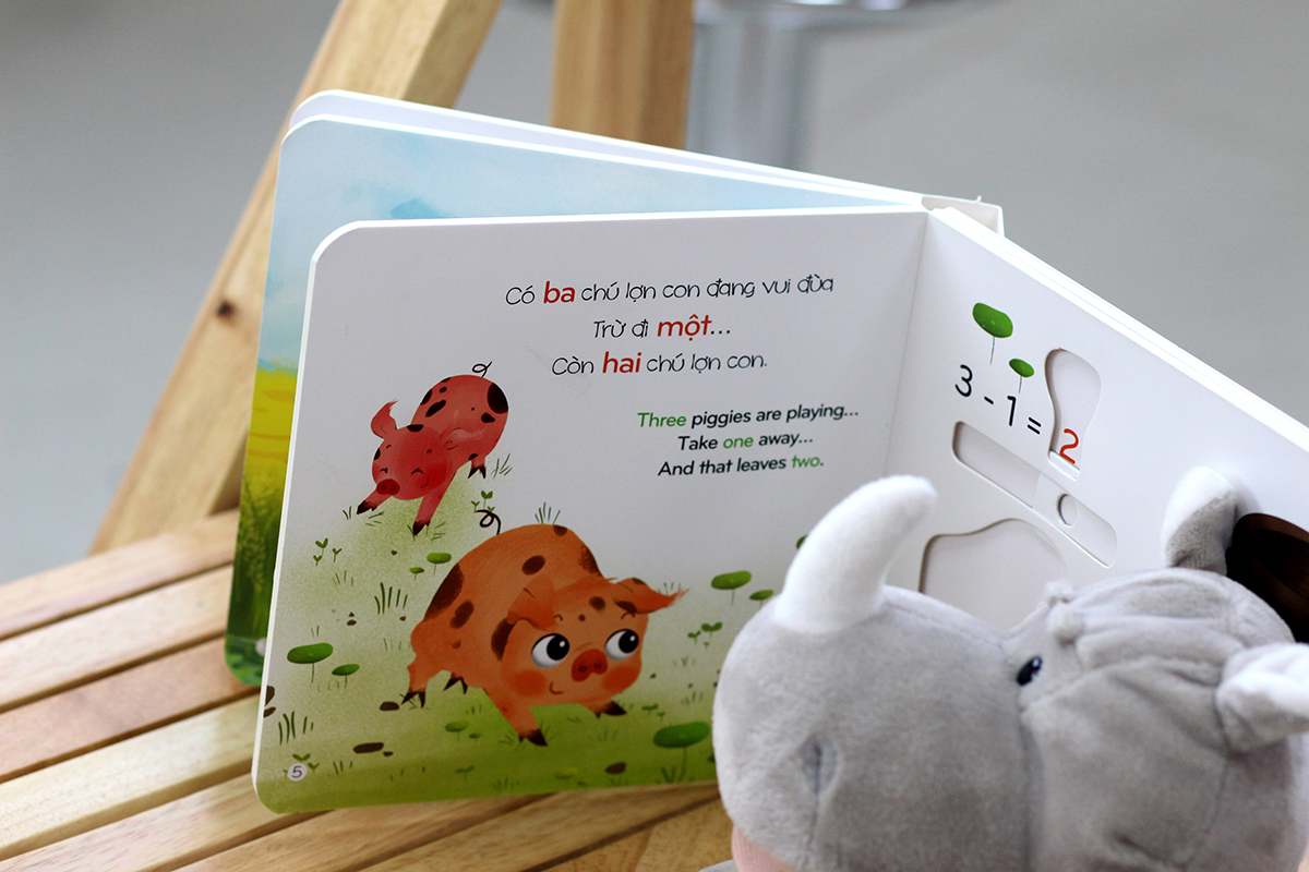 chuyển động đếm số - math slide - phép trừ - subtraction